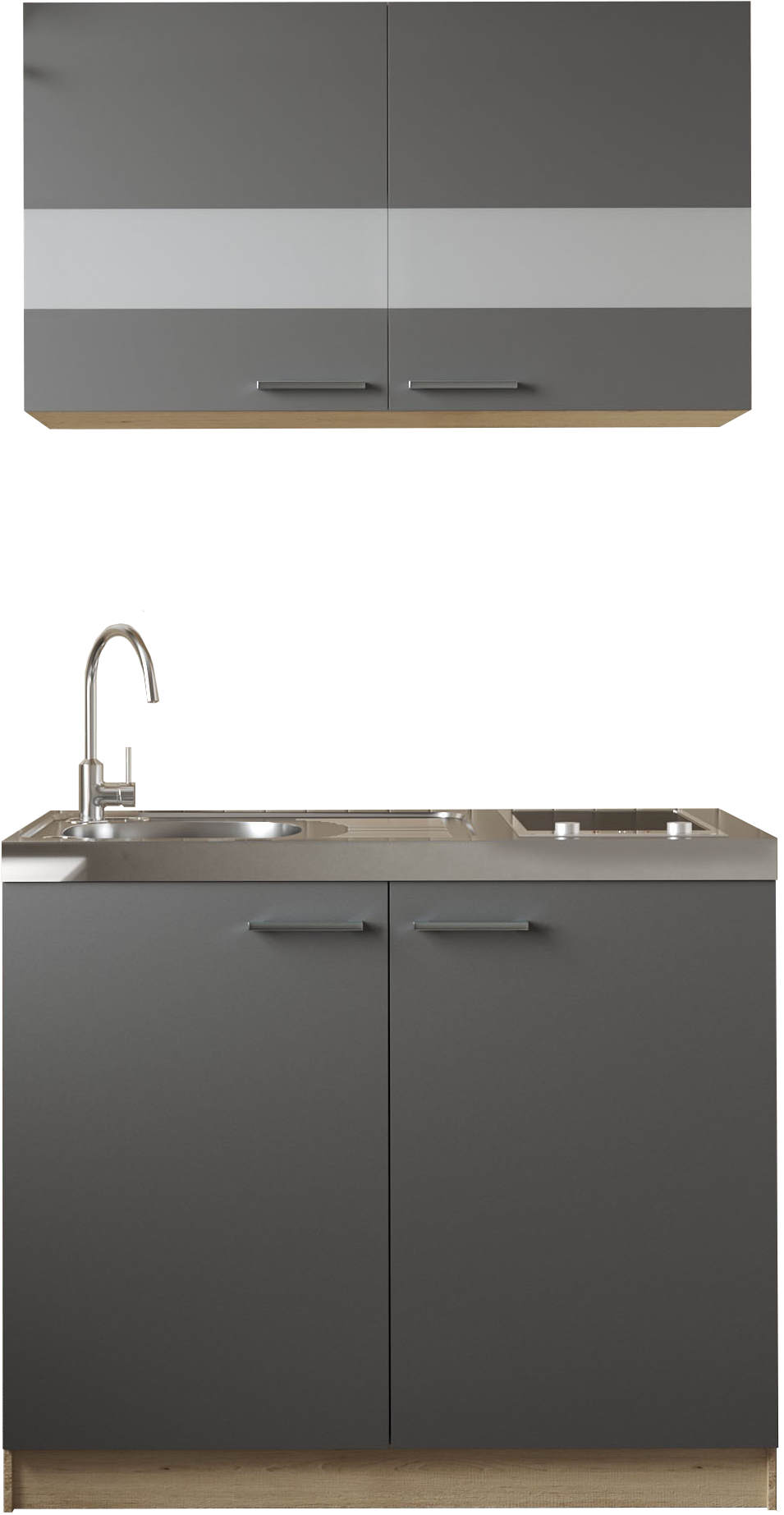 RESPEKTA Pantryküche »Merle« Breite 100 cm, Soft-Close, Spülenabdeckung mit Glaskeramikkochfeld