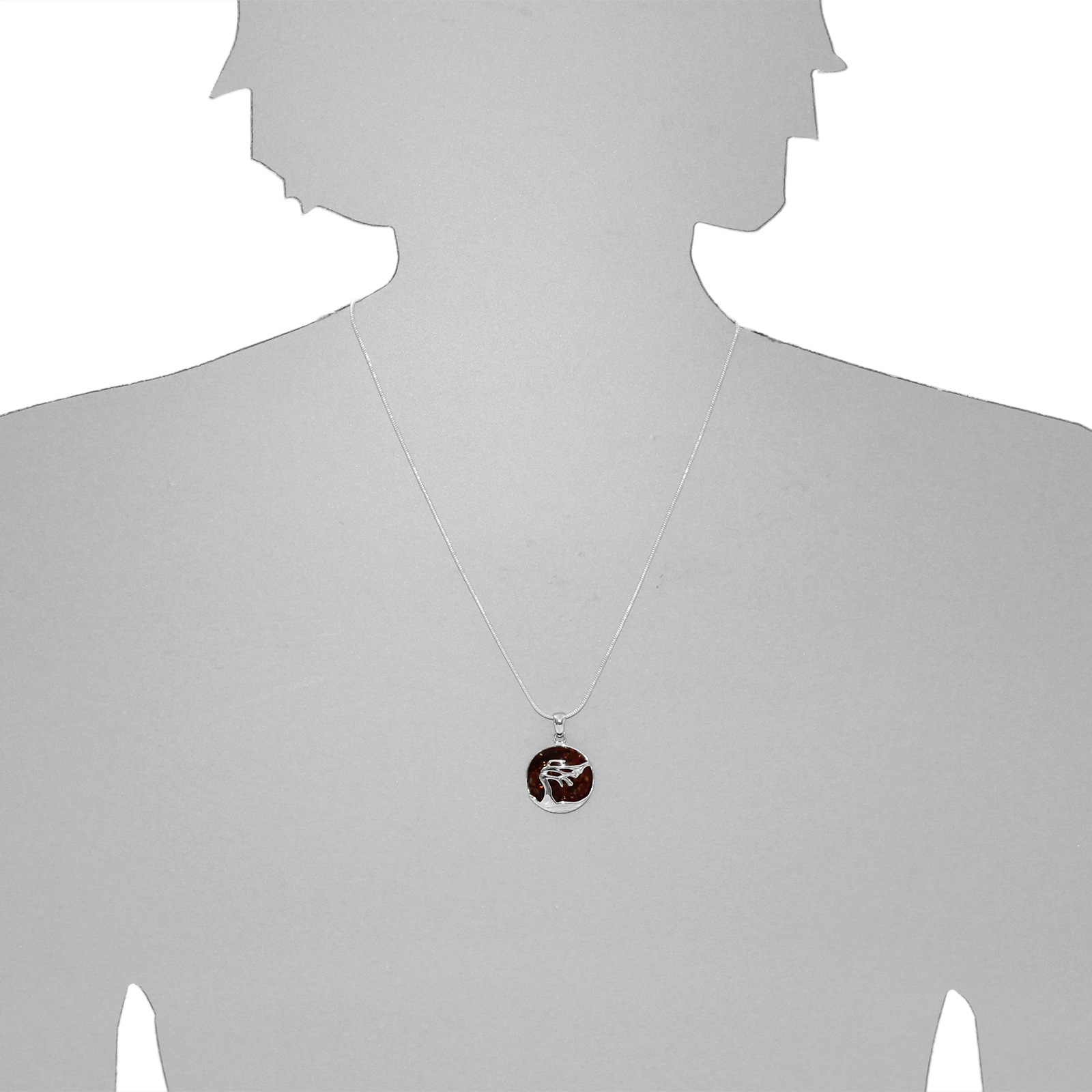 OSTSEE-SCHMUCK Kettenanhänger »- Windflüchter 21 mm - Silber 925/000 - Bernstein«