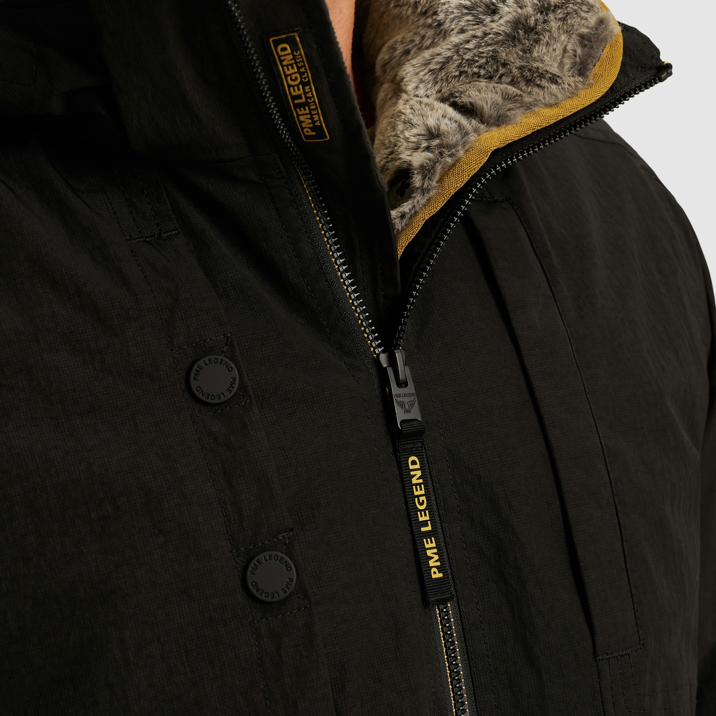 PME LEGEND Winterjacke mit Kapuze Herausnehmbares Fellimitat