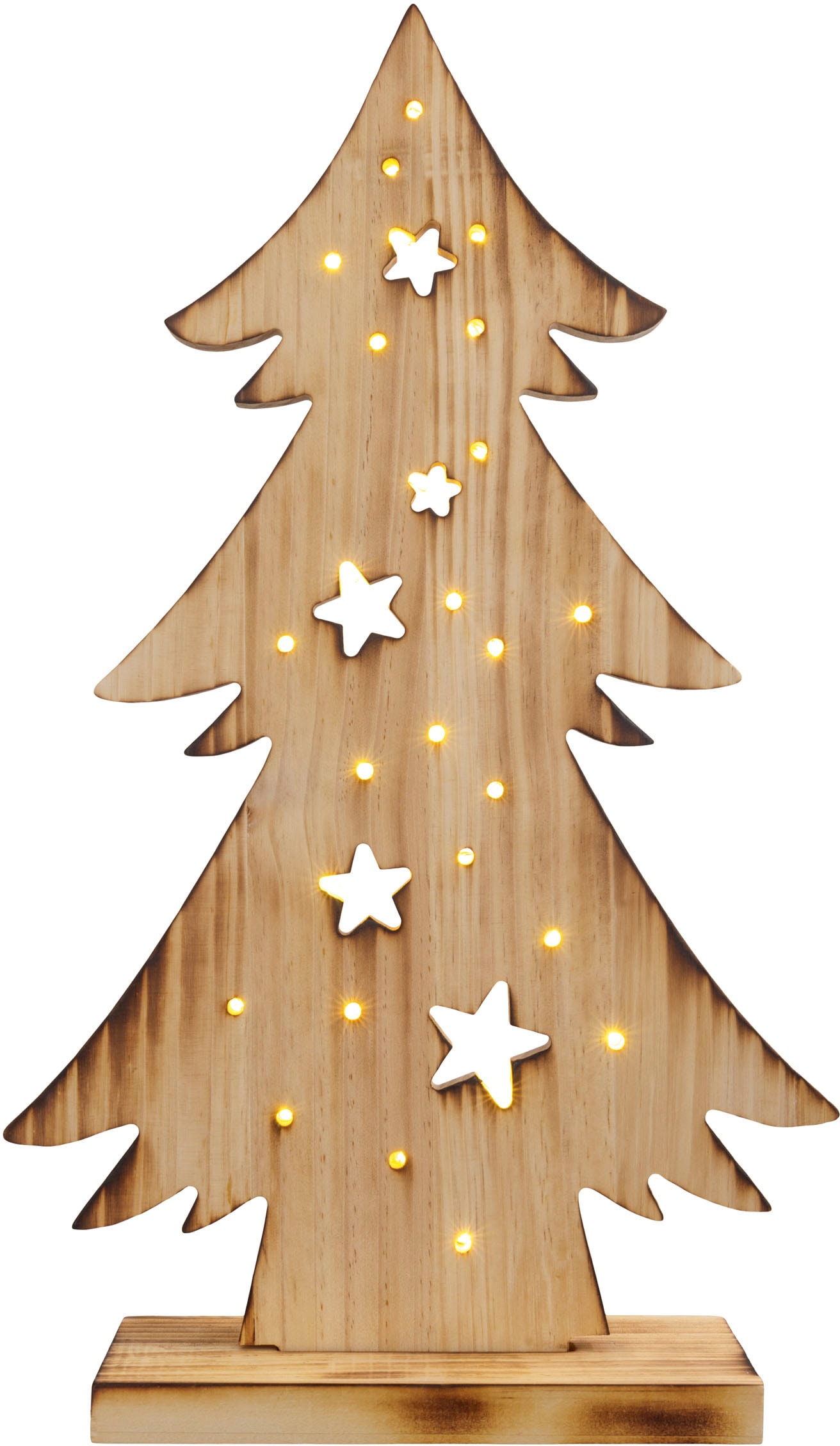 LED Baum »Tannenbaum, Weihnachtsdeko aus Holz«, Leuchtmittel LED-Board | LED fest...