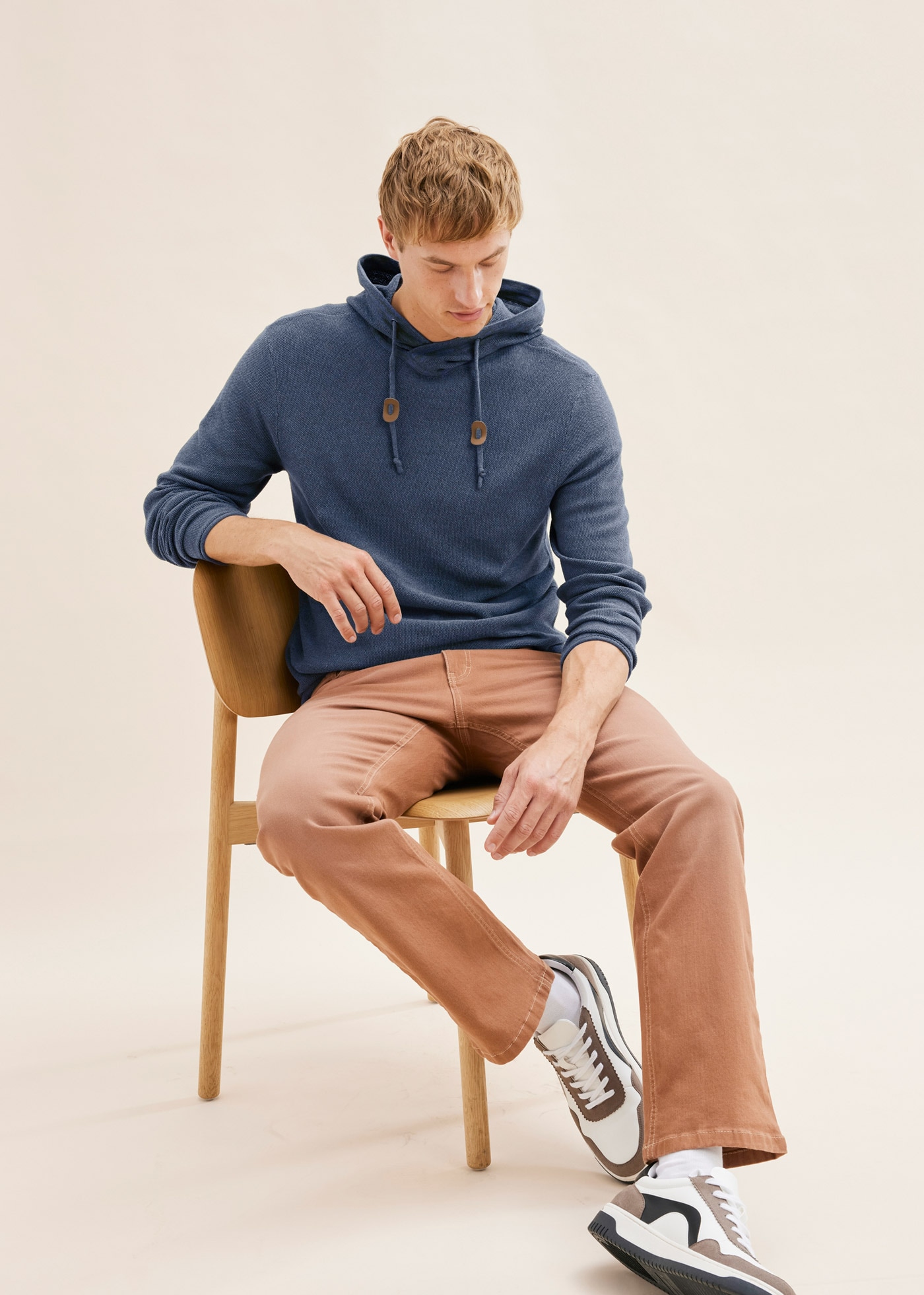 bonprix Strickpullover »Kapuzenpullover mit Baumwolle« Kapuzenpullover mit Baumwolle