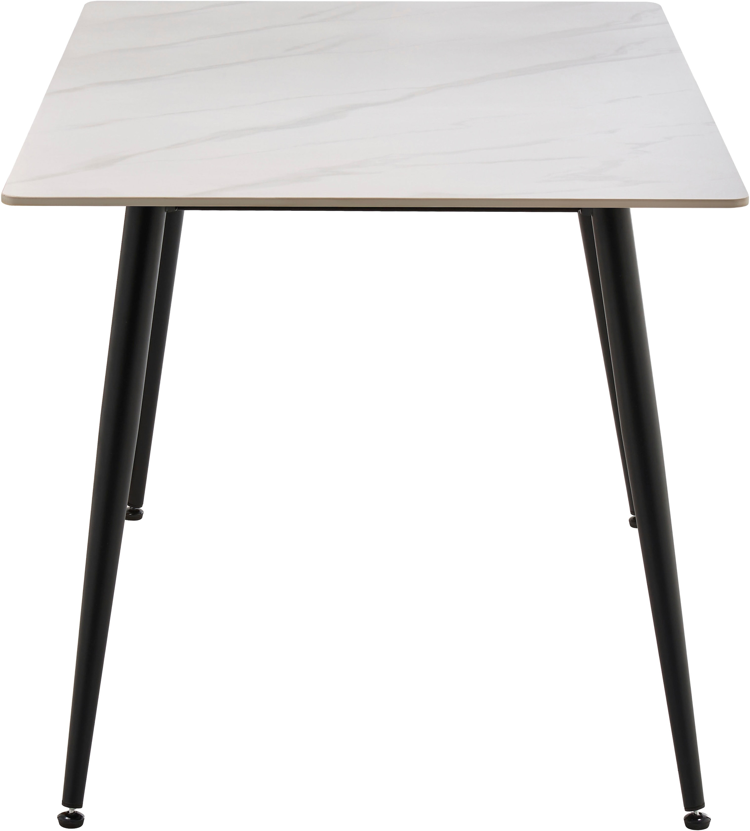 OTTO home 1100000002199 »Juniper, Set, 5-tlg.« Set, 5 tlg. Tisch 140x80cm in Sinterstein-Keramikoptik mit 4 Stühlen, 360° drehbar