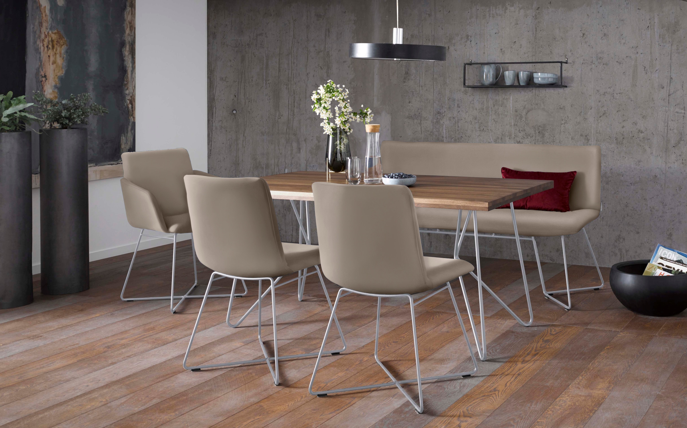 W.SCHILLIG Armlehnstuhl »jakob« () mit Drahtrohrgestell in Silber matt