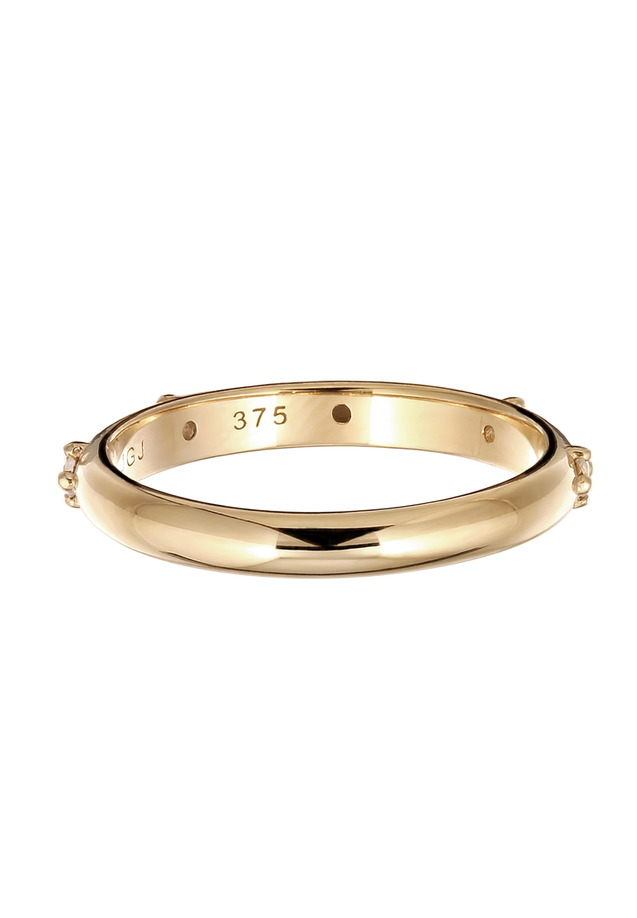 HAZE & GLORY Silberring »Ring Bandring Stern Mondstein Regenbogen 375 Gelbgold«