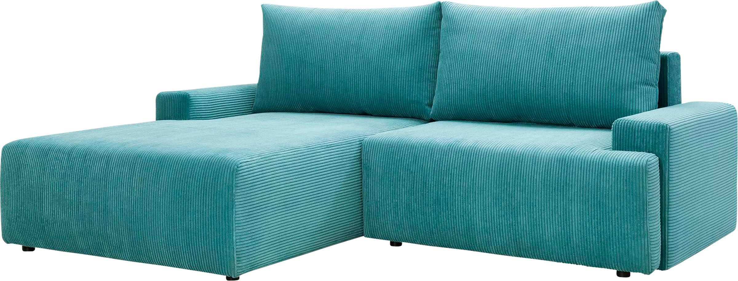 exxpo - sofa fashion Ecksofa »Orinoko, aktuelles Design und hoher Sitzkomfort, L-Form«, inkl. Bettfunktion und Bettkasten, schöne Farben im angesagten Cord