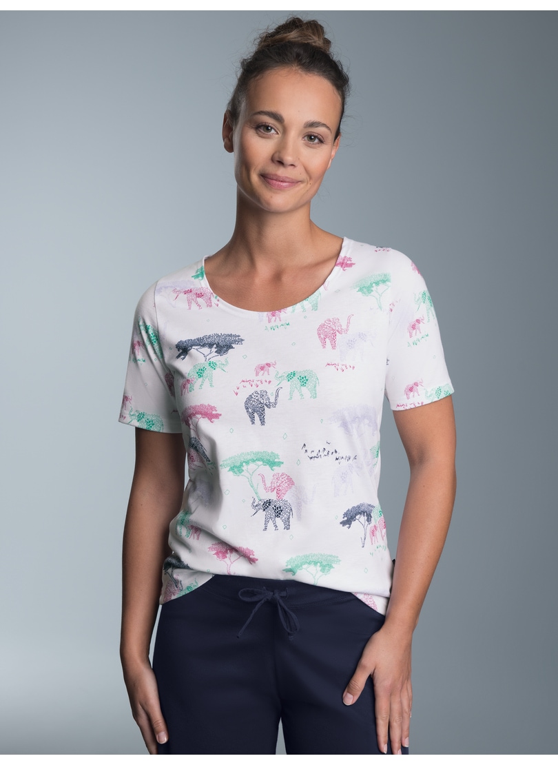 Trigema Schlafanzug »TRIGEMA T-Shirt mit Allover Safari-Print«, (1 tlg.)