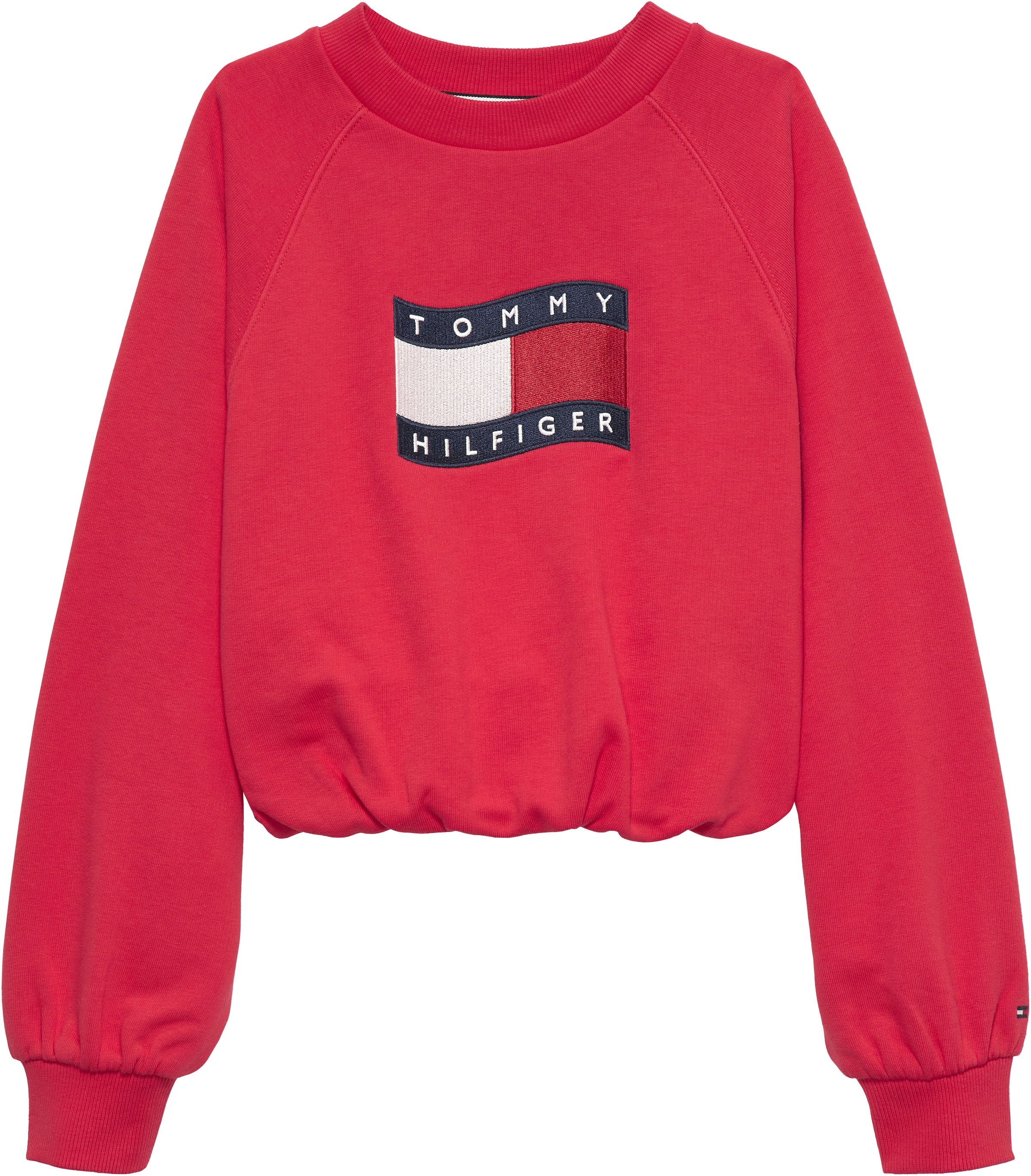 Tommy Hilfiger Sweatshirt »TOMMY WAVE FLAG CREWNECK«, Kinder bis 16 Jahre, verdeckter Saum, relaxed fit
