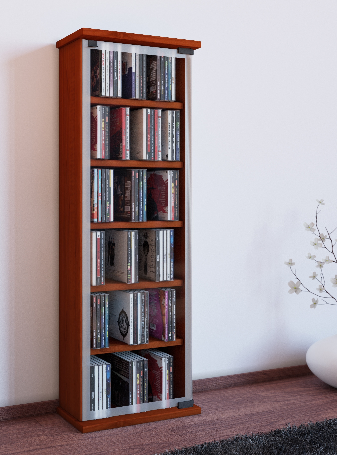 VCM Media-Regal »Holz CD DVD Stand Regal Schrank Classic Glastür«