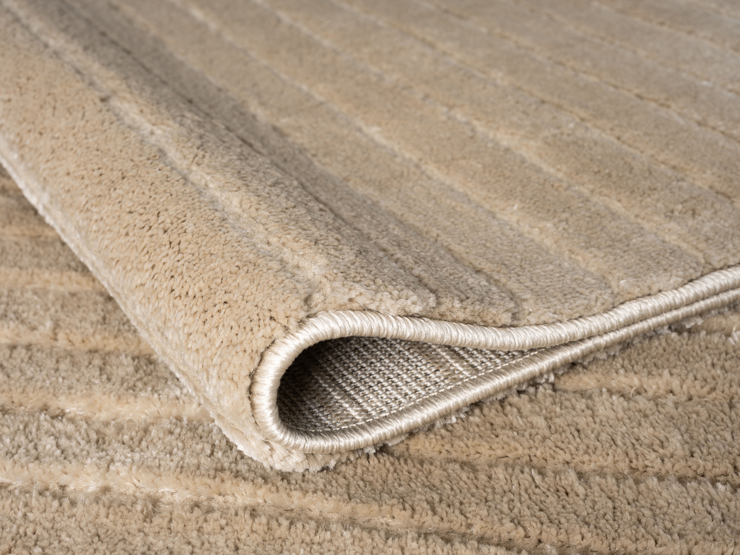 LeGer Home by Lena Gercke Teppich »Selma« rechteckig 19 mm Höhe Hoch-Tief-Struktur, Streifen Design, Wohnzimmer, Schlafzimmer