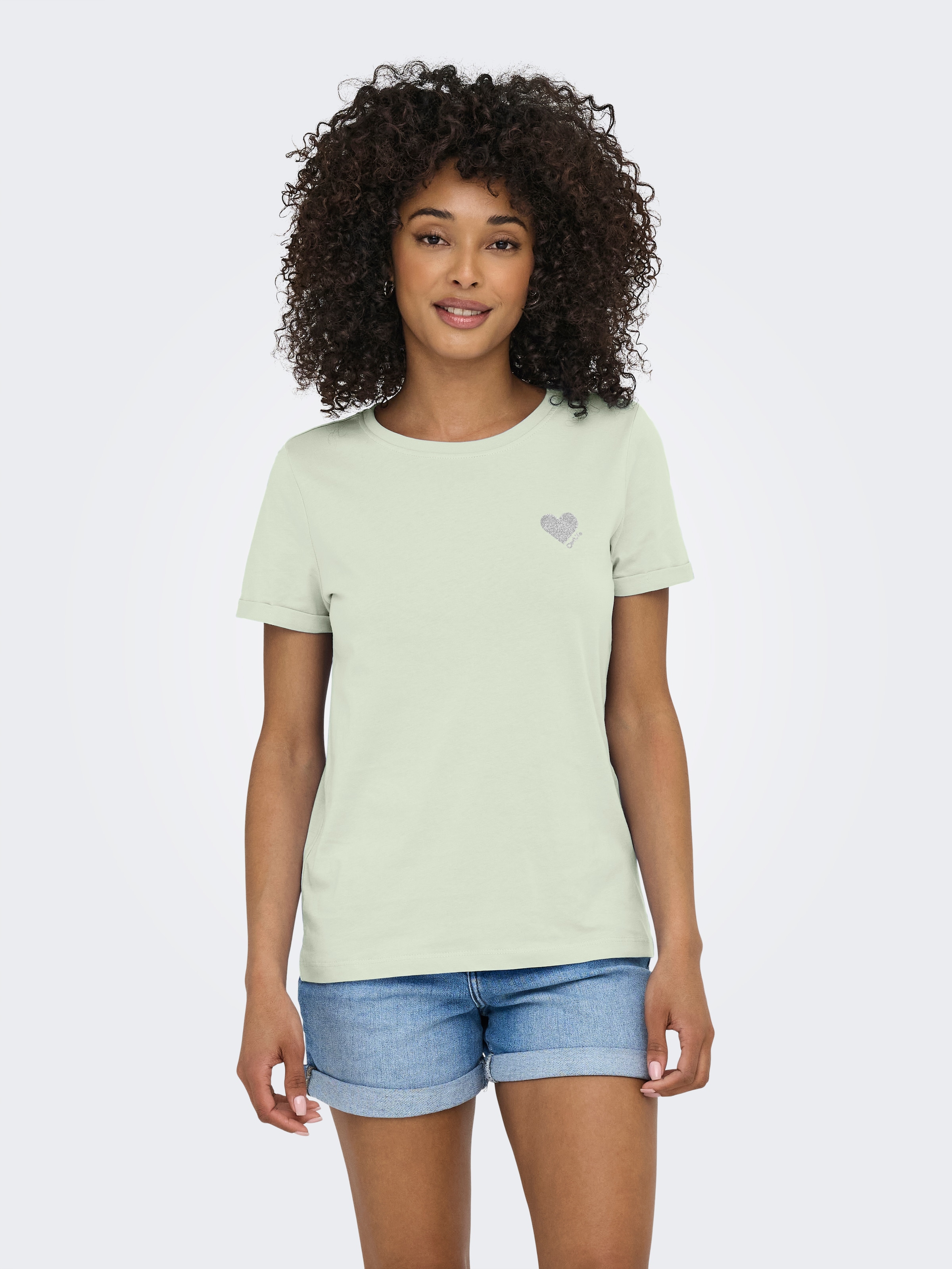 ONLY Kurzarmshirt »ONLKITA LIFE S/S TOP NOOS« regular fit, casual, Single Jersey, Baumwolle, Rundhals