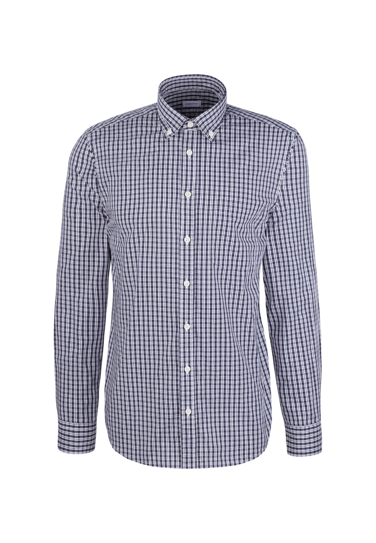 seidensticker Businesshemd Regular 1/1 Button-Down-Kragen Karo