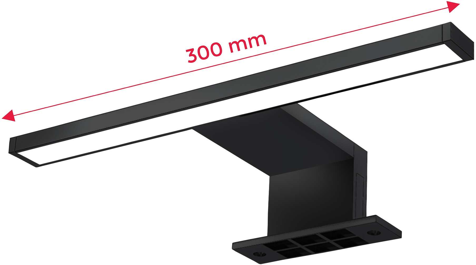 B.K.Licht Spiegelleuchte  incl. LED Platine, 5 Watt, 650 Lumen, 4.000 Kelvin, neutralweißes Licht, inkl. Aufbau- und Spiegelklemme, IP44, 30cm lang