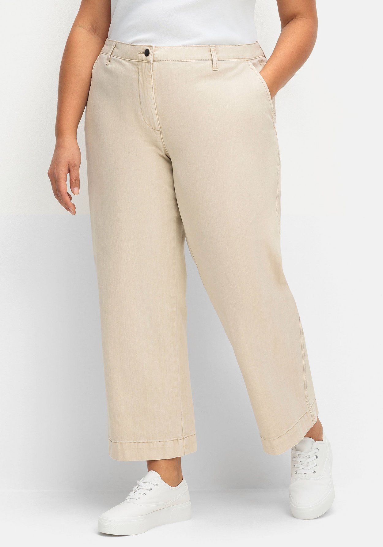Sheego Culotte »Culotte aus weichem Twill, knöchellang«