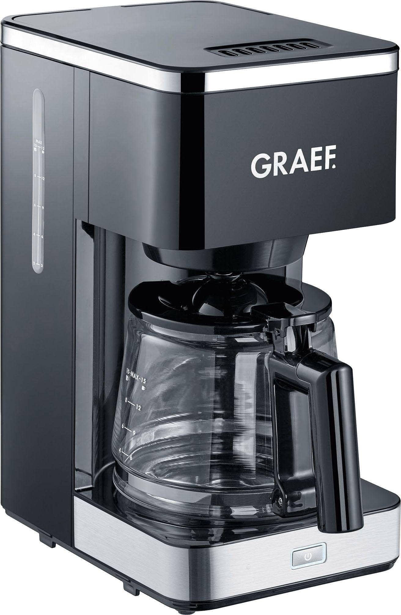 Graef Filterkaffeemaschine »FK 402« 1,25 l Kaffeekanne Korbfilter 1x4 mit Glaskanne, schwarz