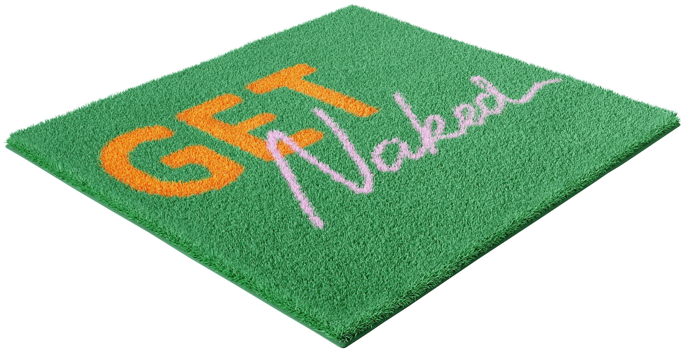 OTTO home Badematte »Get Naked, modern, Badvorleger, Badezimmer Teppich« Höhe 20 mm rutschhemmend beschichtet schnell trocknend Badteppich, mit Schriftzug, 2 Varianten, rechteckig
