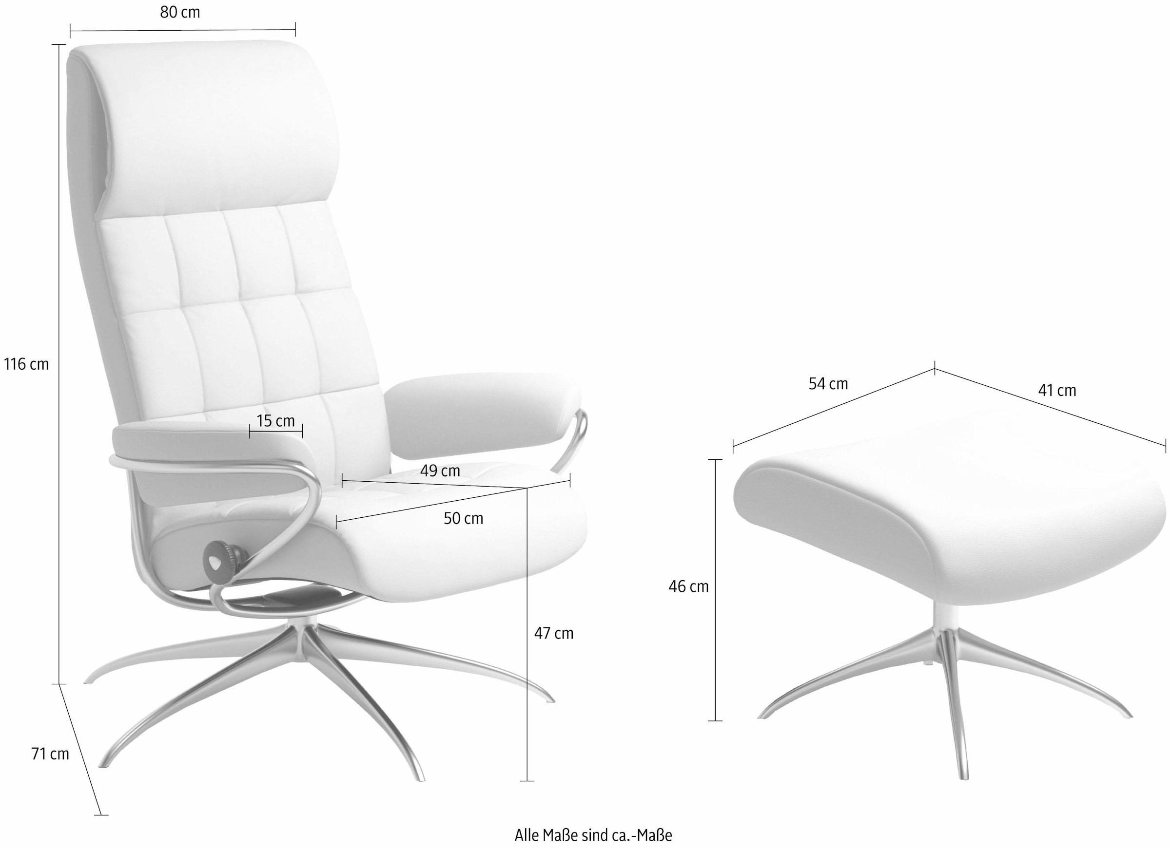 Stressless® Relaxsessel »London«, (Set, Relaxsessel mit Hocker), mit Hocker,  High Back, mit Star Base, Gestell Chrom kaufen bei OTTO