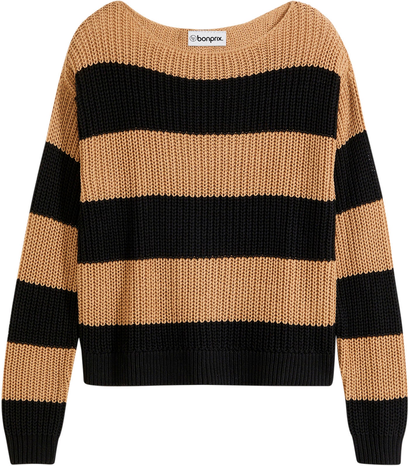 bonprix Strickpullover aus Baumwolle und Polyacryl, mit U-Boot Ausschnitt