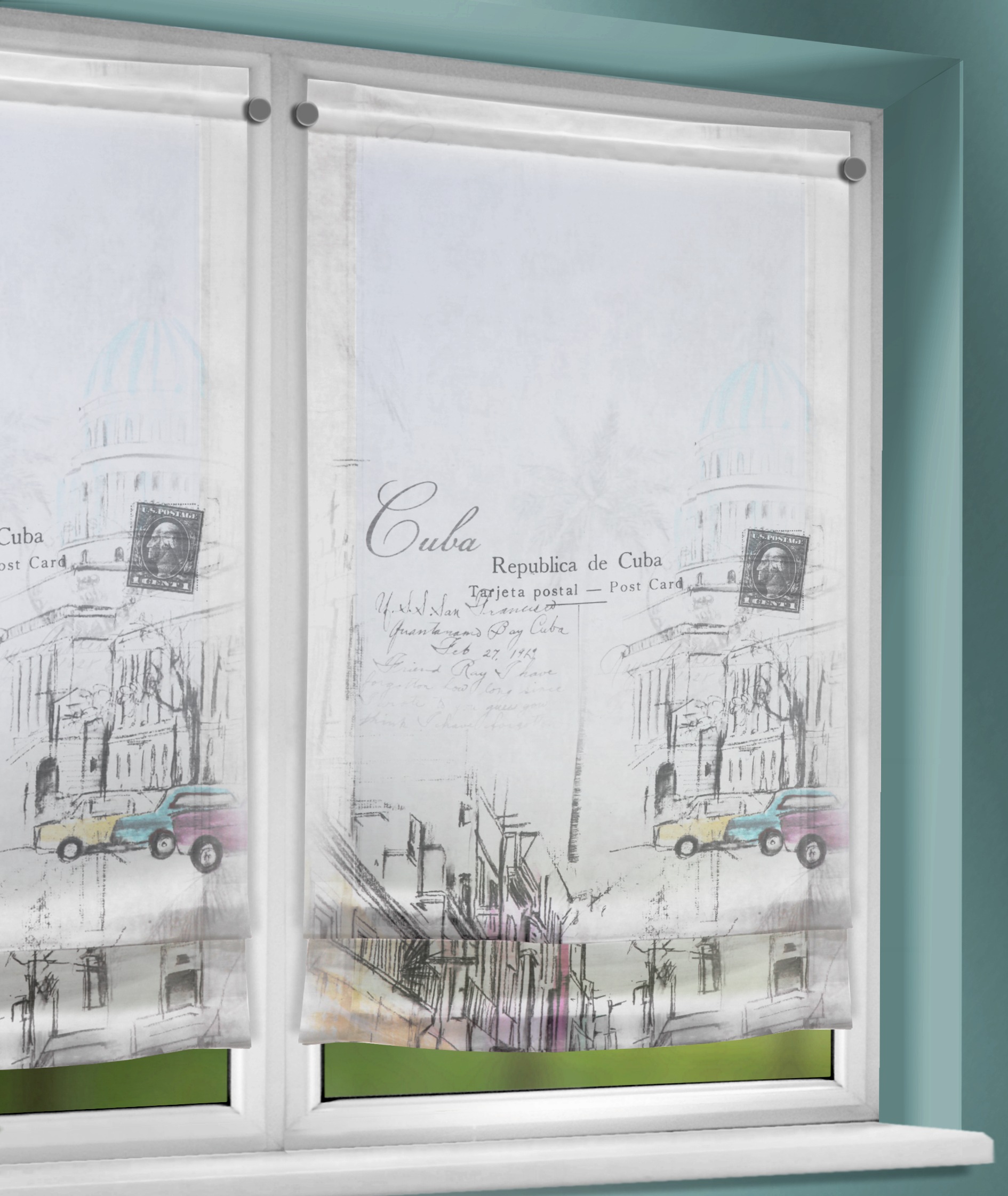 WILLKOMMEN ZUHAUSE by ALBANI GROUP Raffrollo »Cuba«, mit Stangendurchzug, Clipsrollo mit Beschwerungsstab
