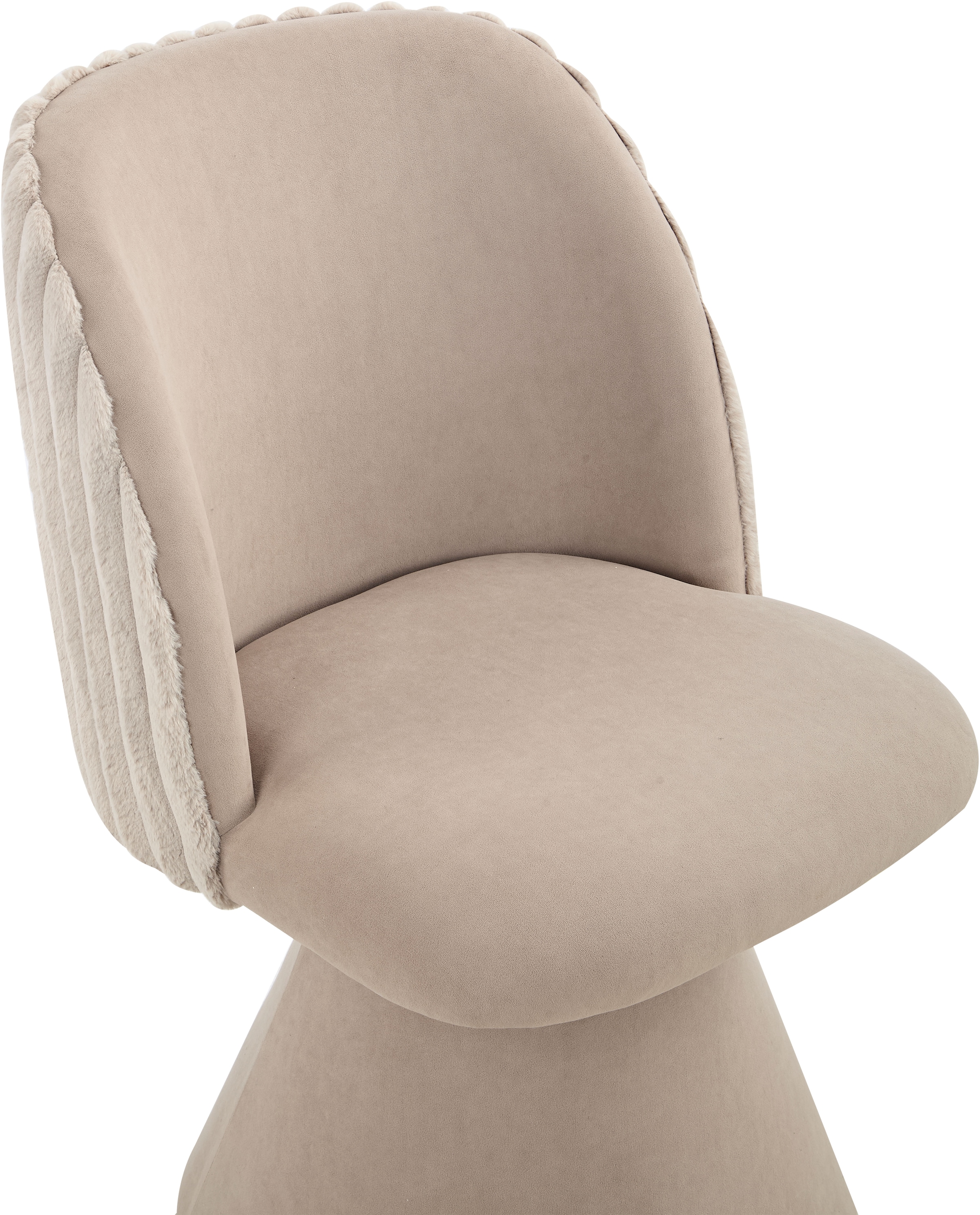 HELA Esszimmerstuhl »BARI I Drehstuhl« (Set) 1 Stk.360° drehbar, Polsterfuß, Materialkombi, Außen Felloptik Innen Velvet