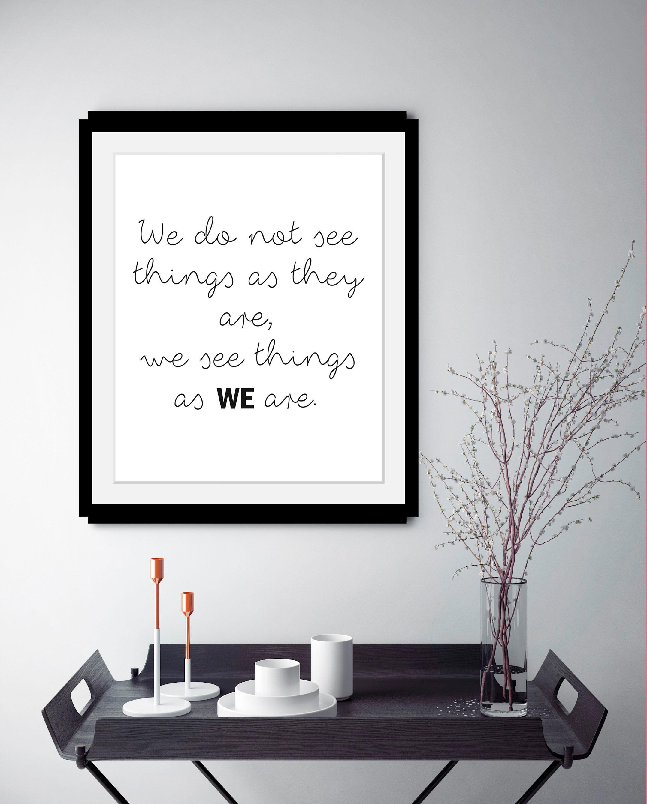 queence Bild »Weisheiten« Motivationsbilder | Schriftzug | Schwarz-Weiß HD Premium Poster-Druck inkl. Holzrahmen