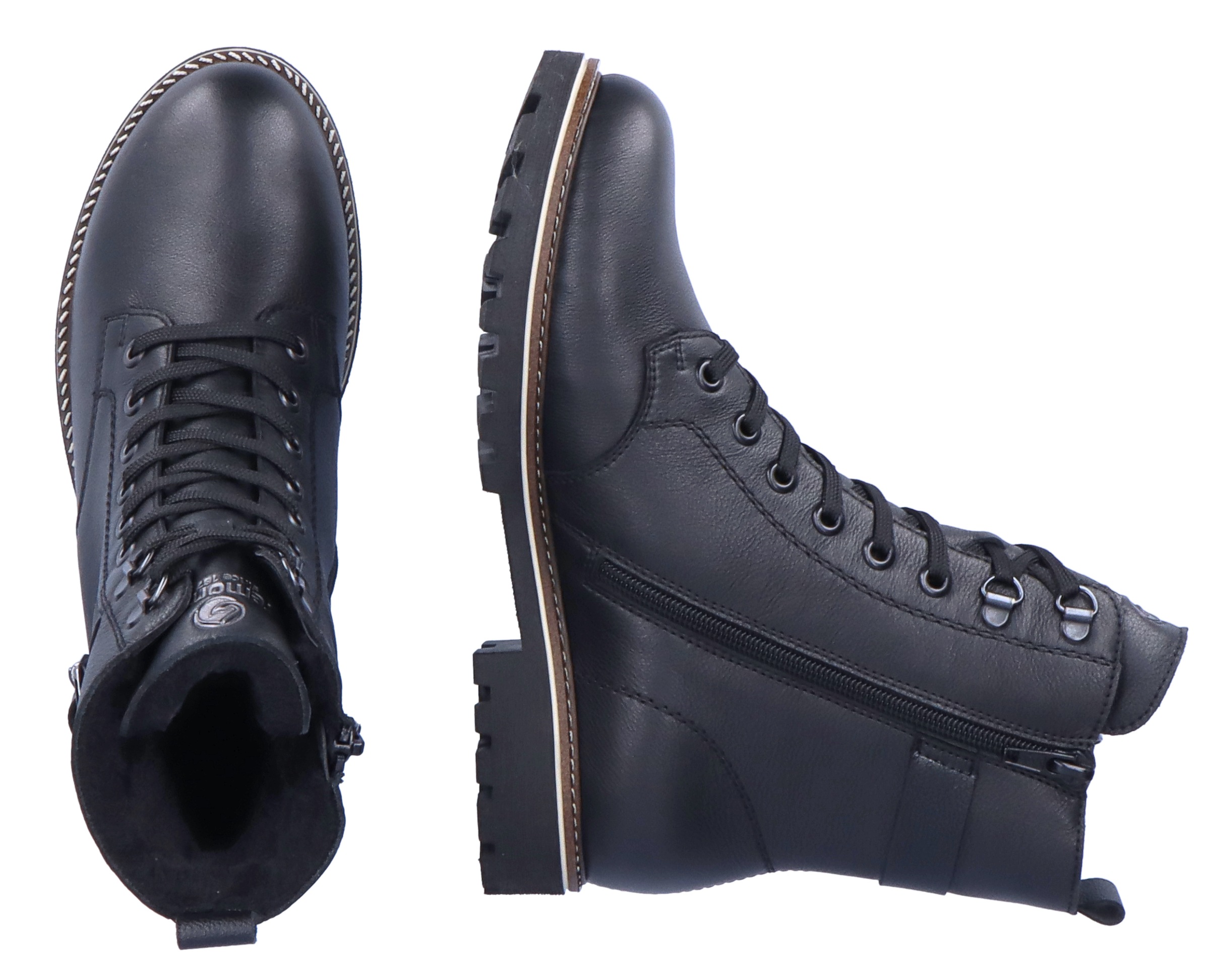 Remonte Winterboots, Blockabsatz, Schnürboots, Outdoorschuh mit Zierschnalle