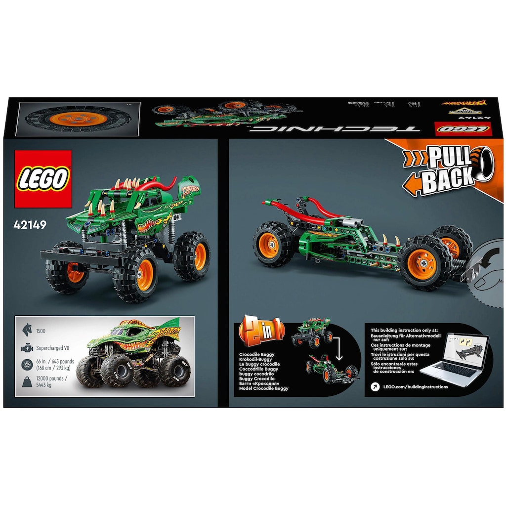 LEGO® Konstruktionsspielsteine »Monster Jam™ Dragon™ (42149), LEGO® Technic«, (217 St.)