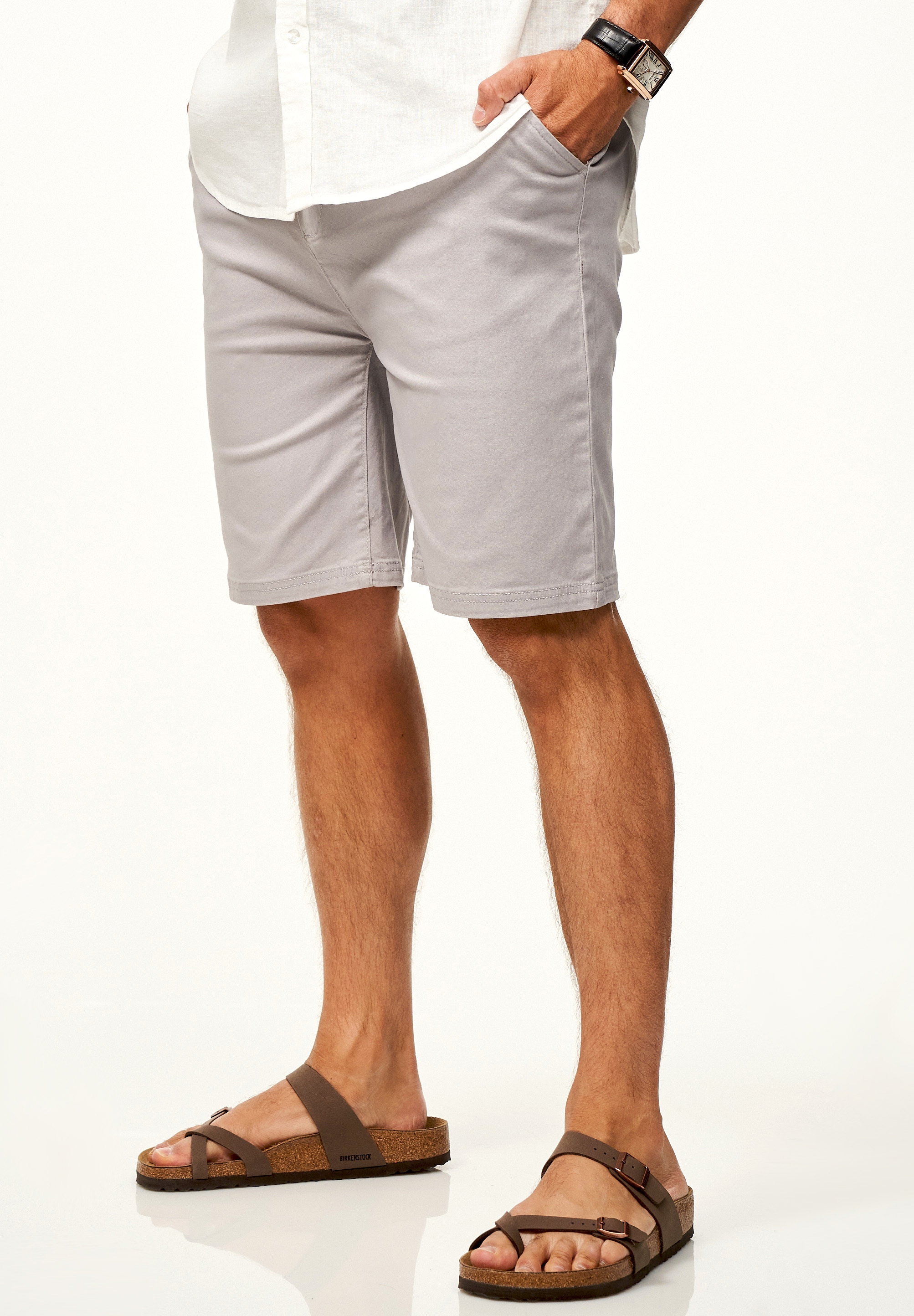 SOULSTAR Chinoshorts »SOULSTAR Chinoshorts mit Stretchanteil Basic Kurze Hose für Herren«  Regular-Fit Sommershorts mit Elasthan-Anteil Bermuda inkl. Gürtel
