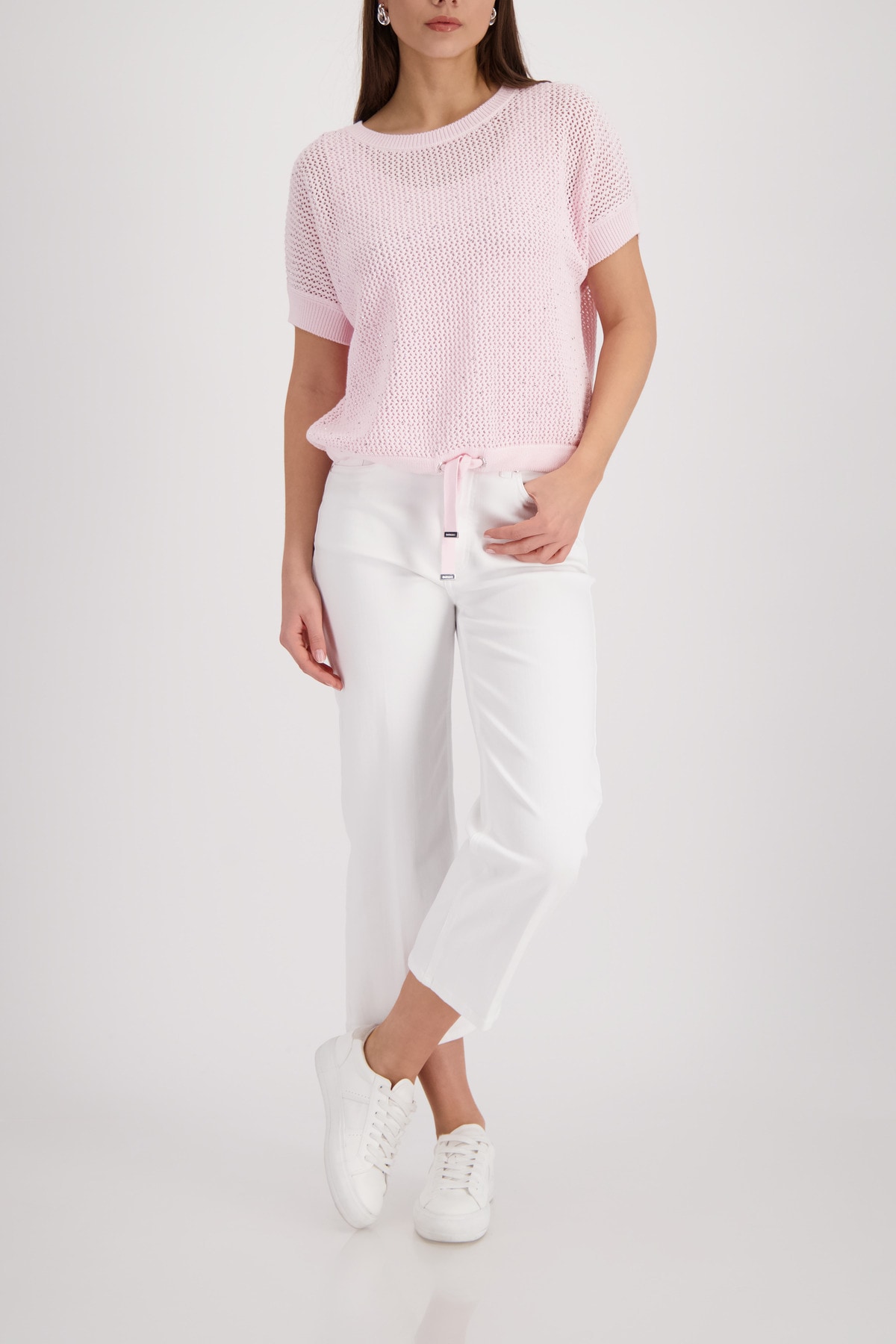 Monari Ajourpullover »Pullover Basic Schmuck« Regular fit mit Strasssteinen