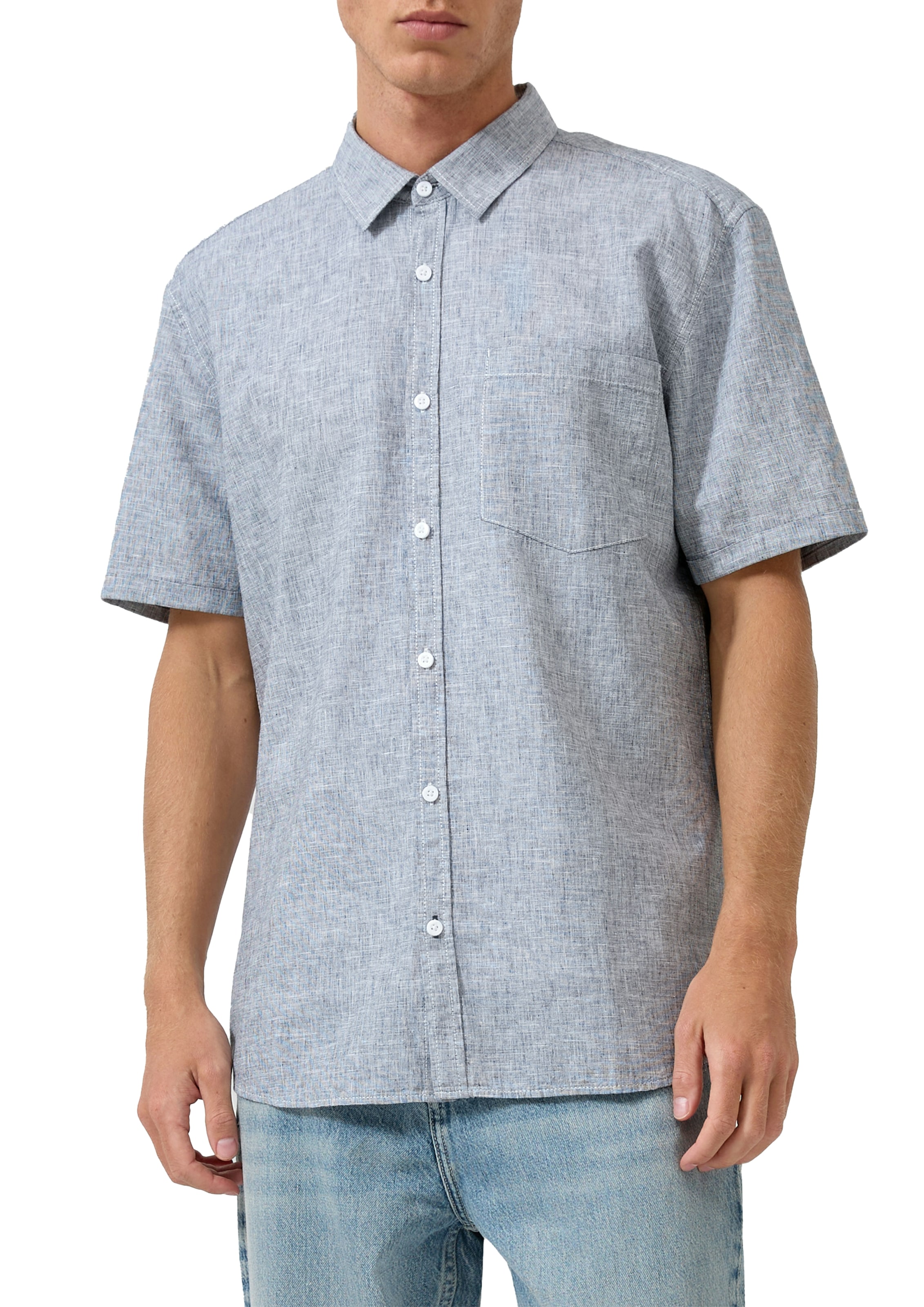 QS Kurzarmhemd aus Leinenmischung