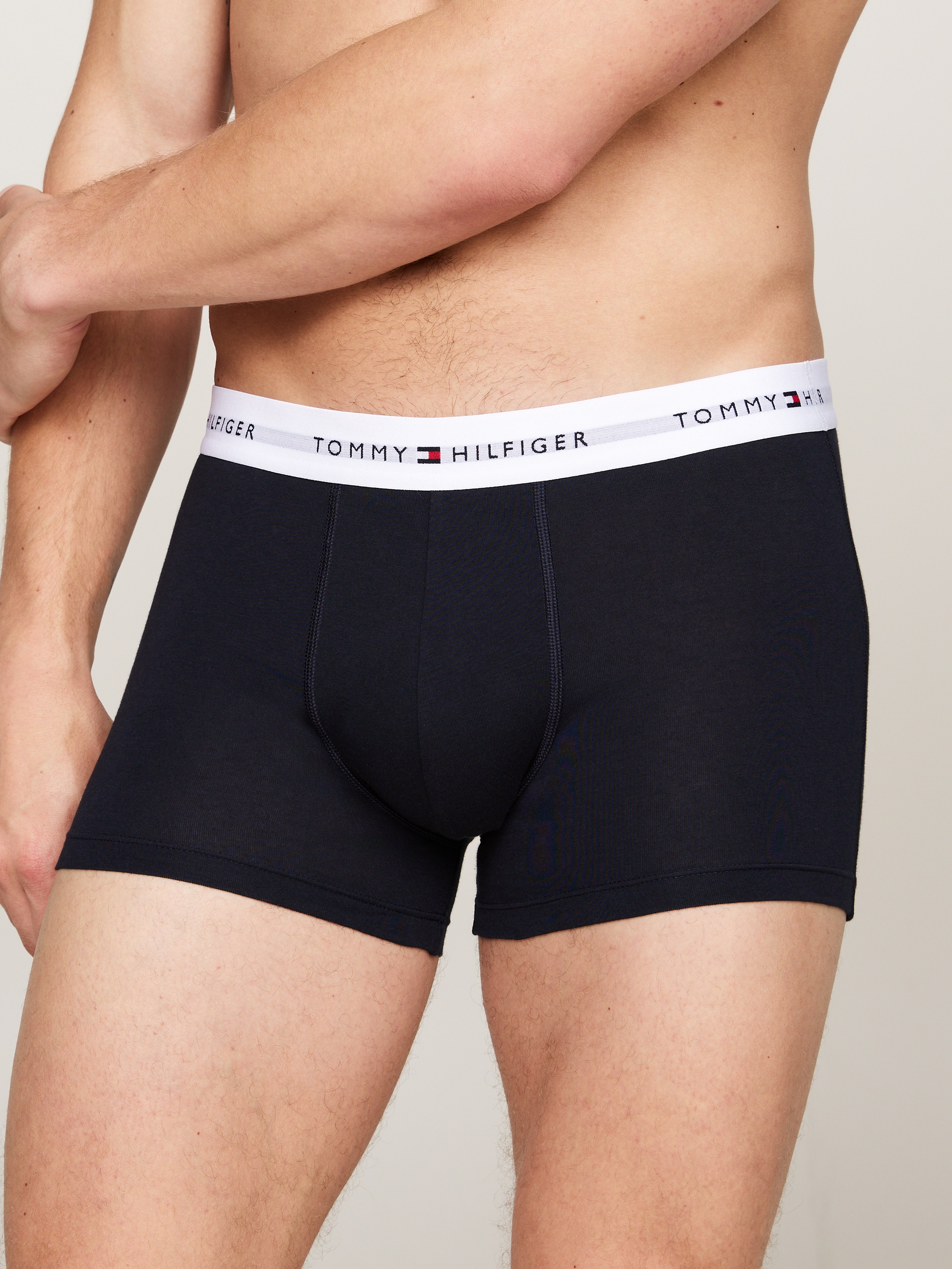 Tommy Hilfiger Underwear Trunk »3P WB TRUNK«, (Packung, 3 St., 3er-Pack), mit kontrastfarbenem Logobund