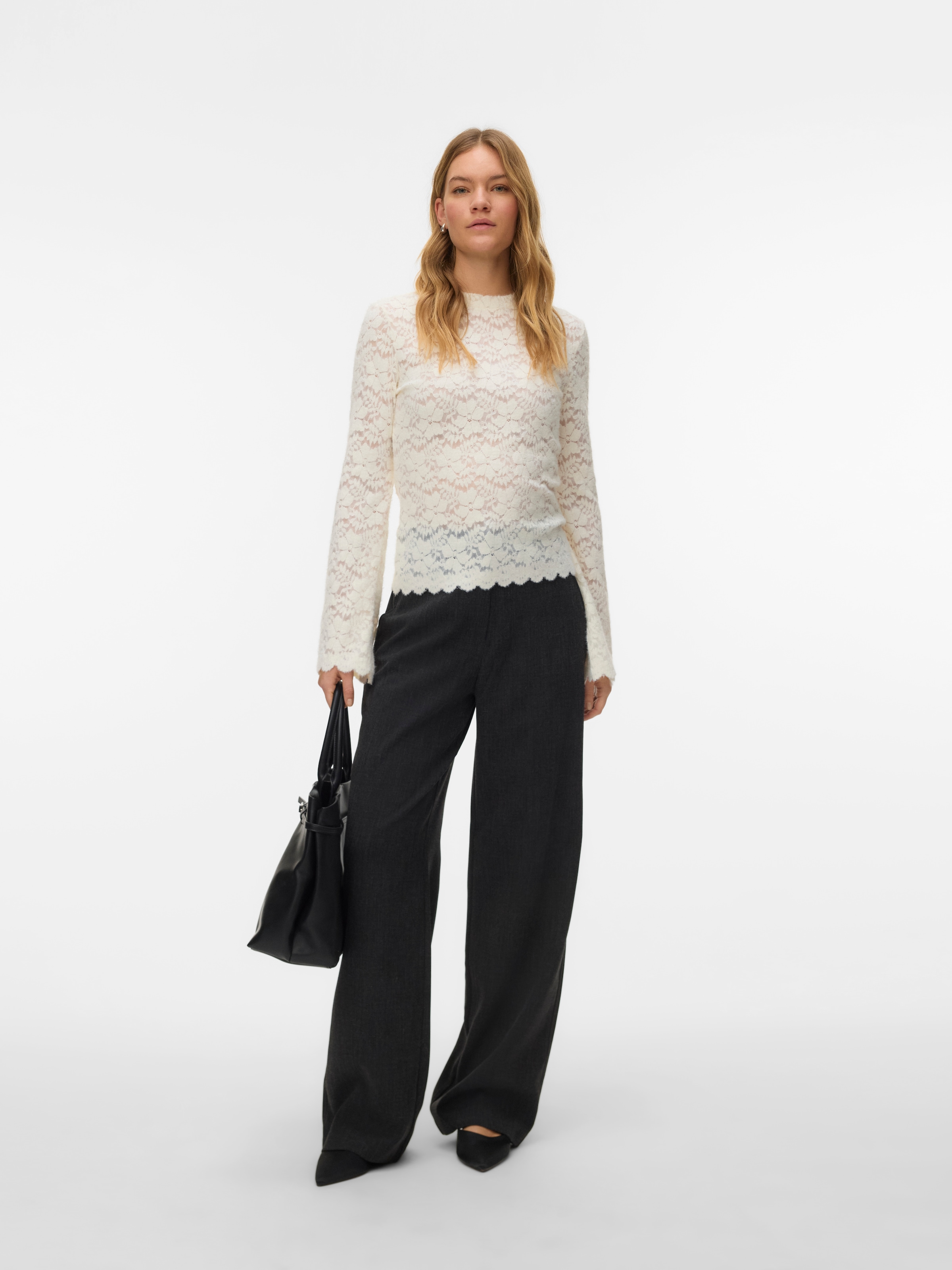 Vero Moda Anzughose »VMBESTIE HW WIDE PANT NOOS«  Materialmix, weite Form, mit Stretch