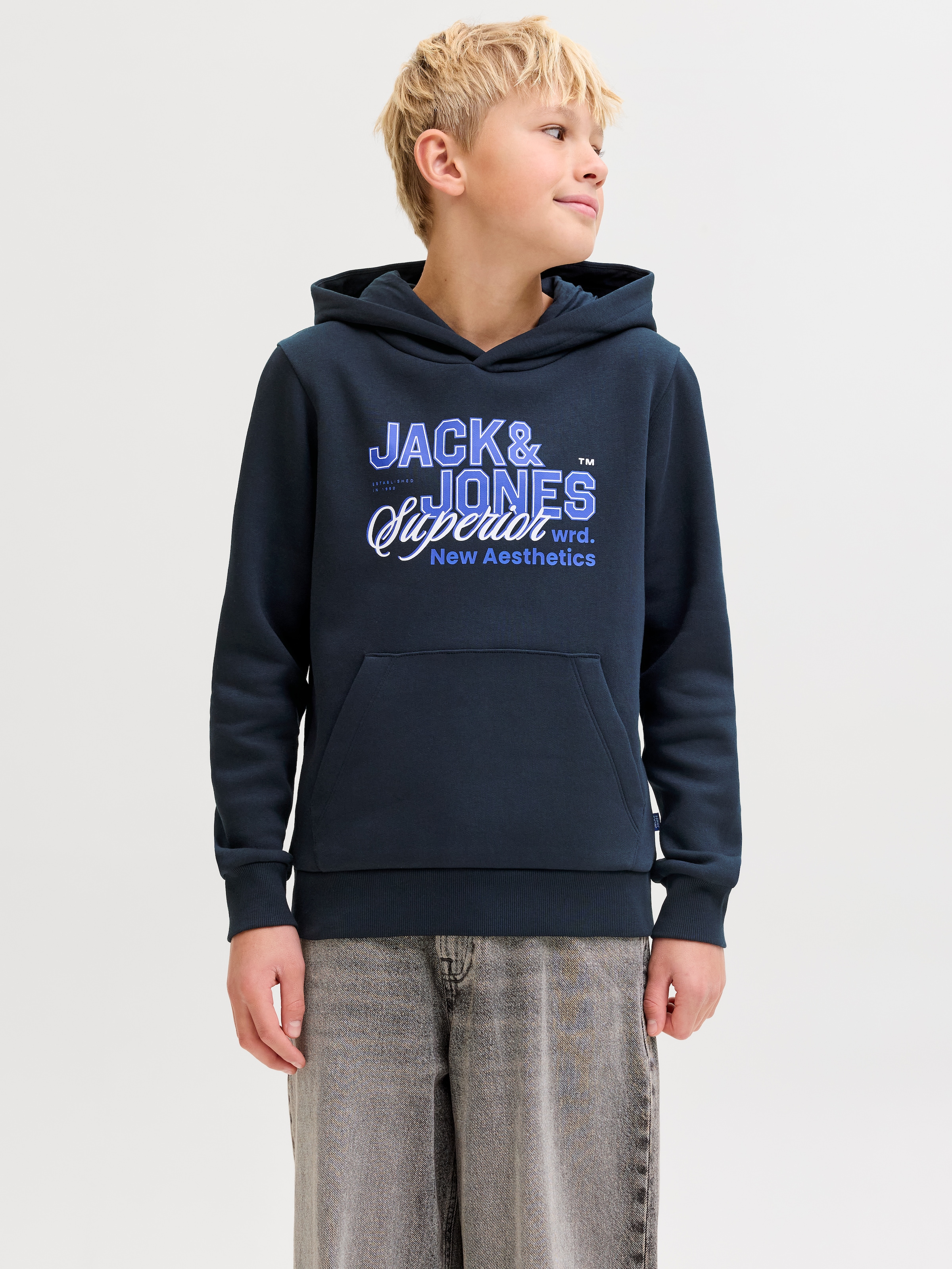 Jack & Jones Junior Kapuzensweatshirt »JJELOGO SWEAT HOOD 2 COL AW25 NOOS JNR«

