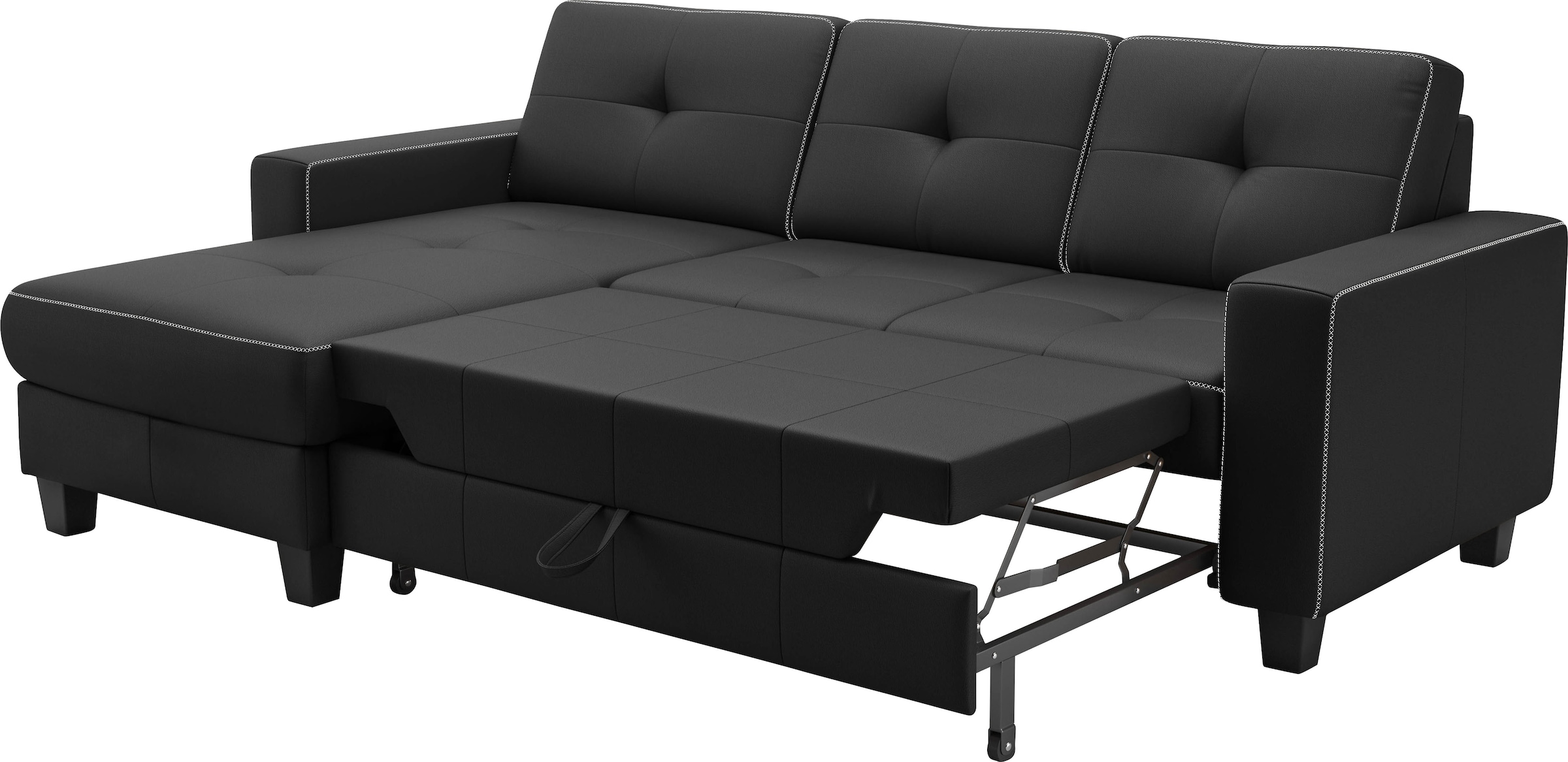 Places of Style Ecksofa »Varese«, wahlweise mit Bettfunktion und Bettkasten