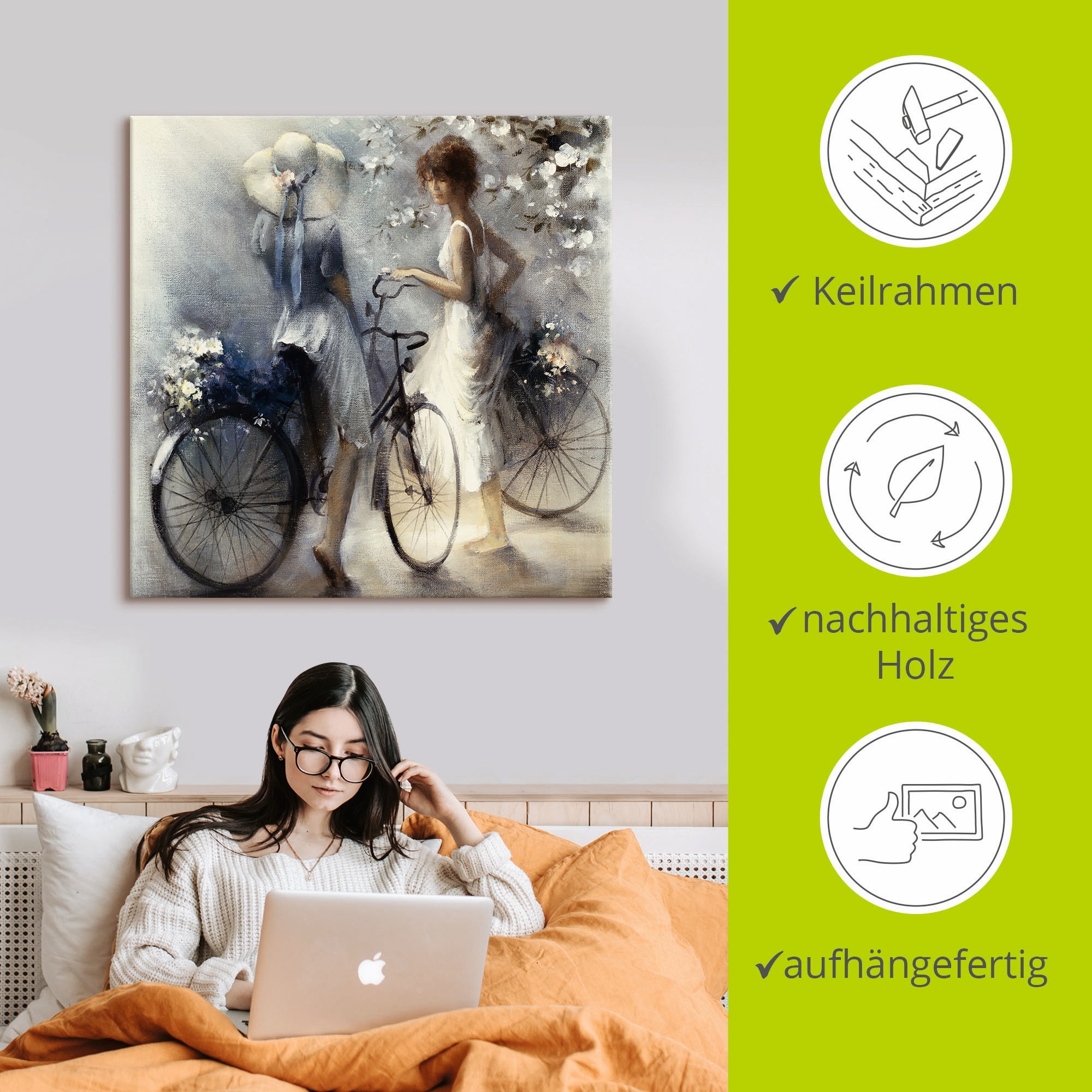 Artland Wandbild »Frühling III«, Frau, (1 St.), als Leinwandbild, Poster, Wandaufkleber in verschied. Größen