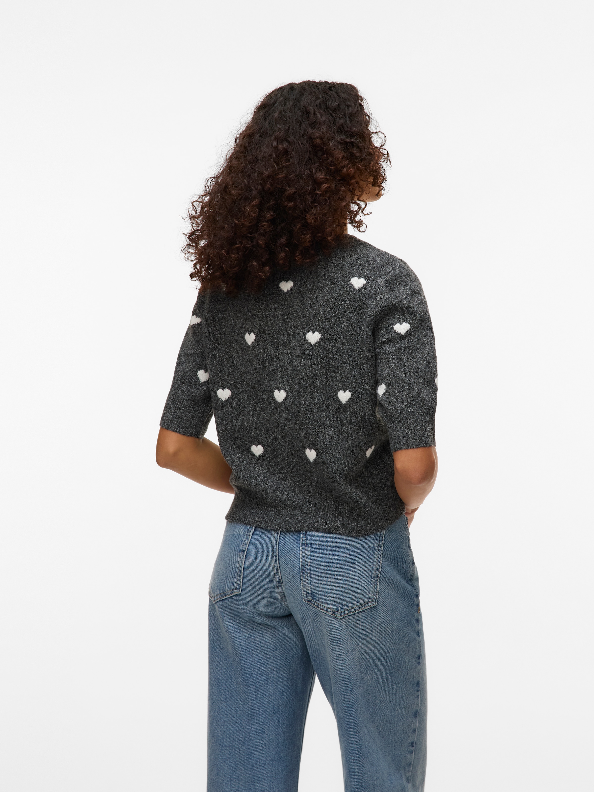 Vero Moda Kurzarmpullover »VMDOFFY INTARSIA 2/4 O-NK PULLOV GA NOOS«