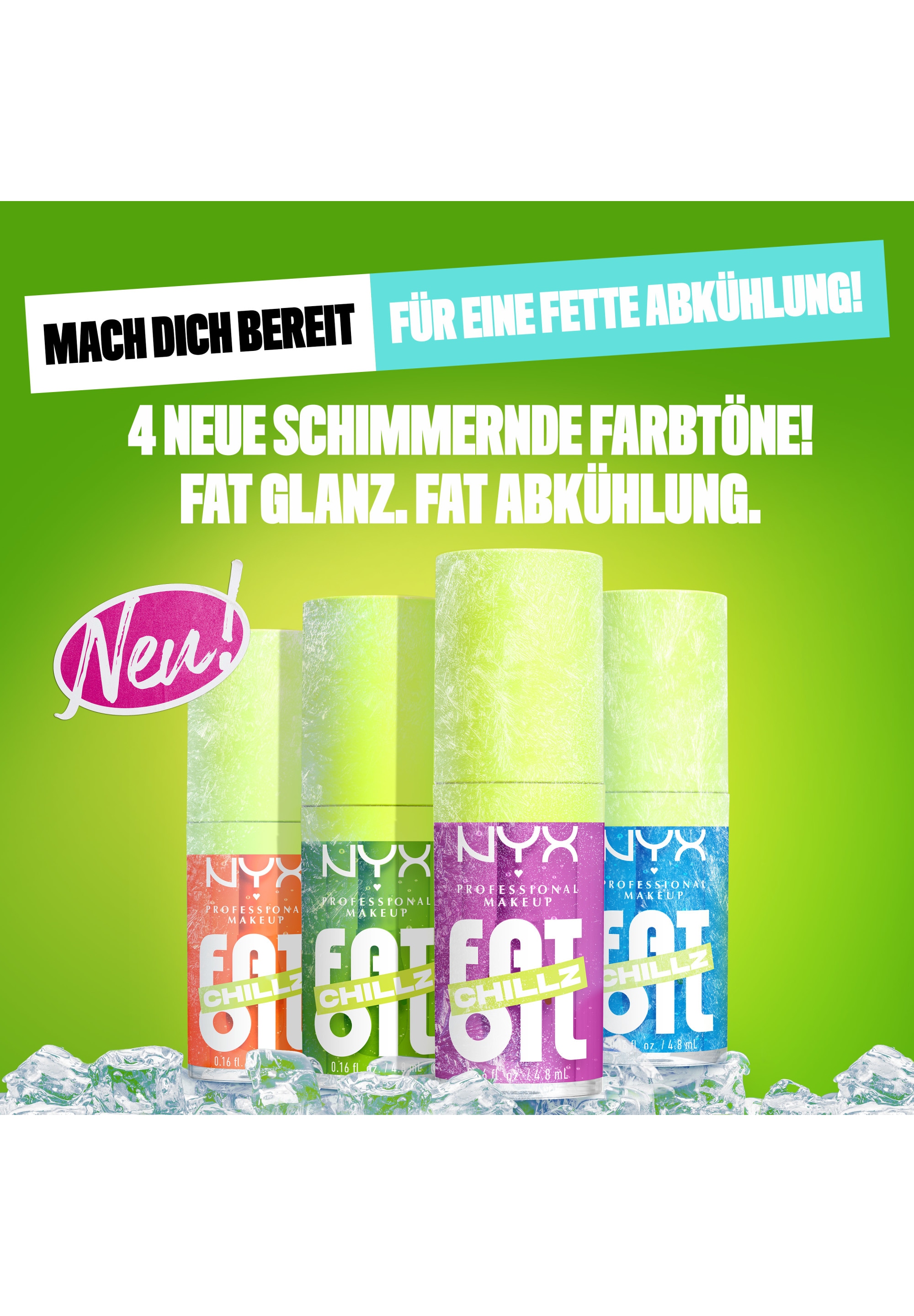 NYX Lipgloss »NYX Professional Makeup Fat Oil Chillz« mit intensiv-schimmerndem Finish, individuell aufbaubare Farbe