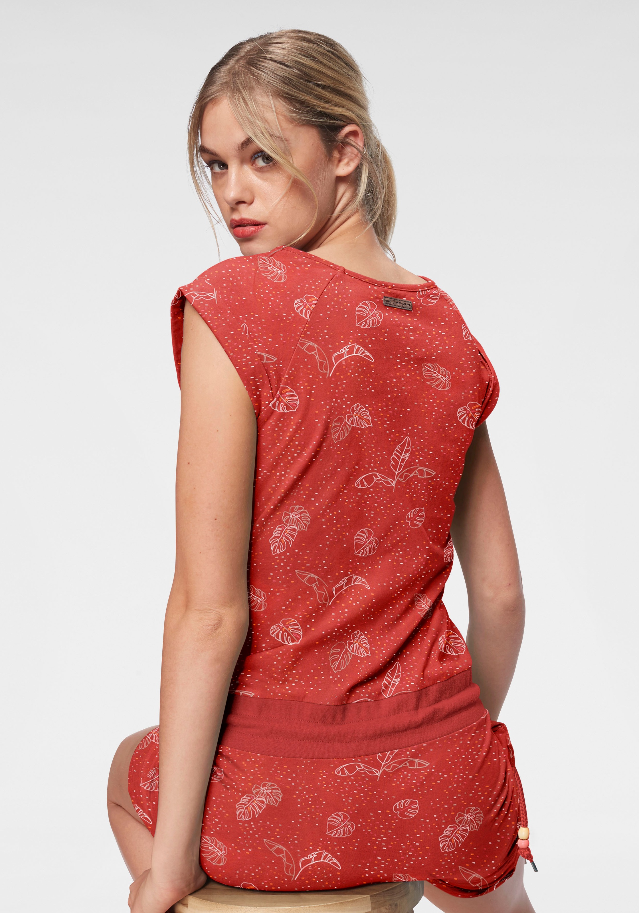 Ragwear Jerseykleid »PENELOPE PRINT«, mit OTTOversand bei Kordelzug Zierperlen-Besatz kontrastiven und