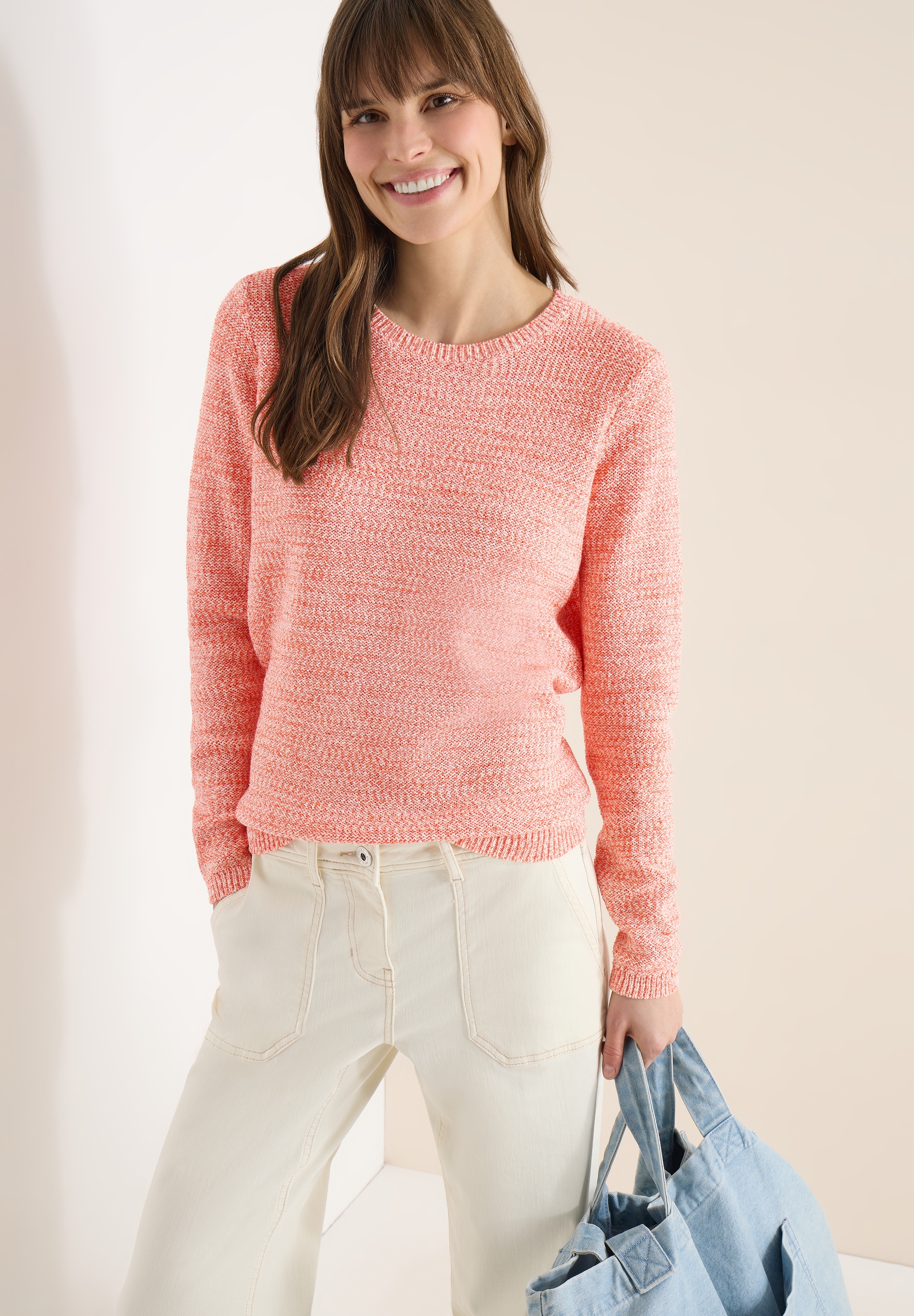 Cecil Strickpullover meliert, mit Rundhals