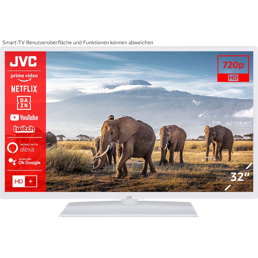 JVC LED-Fernseher »LT-32VH5155W«, 80 cm/32 Zoll, HD-ready, Smart-TV, Smart TV, HDR, Triple-Tuner, 6 Monate HD+ inklusive