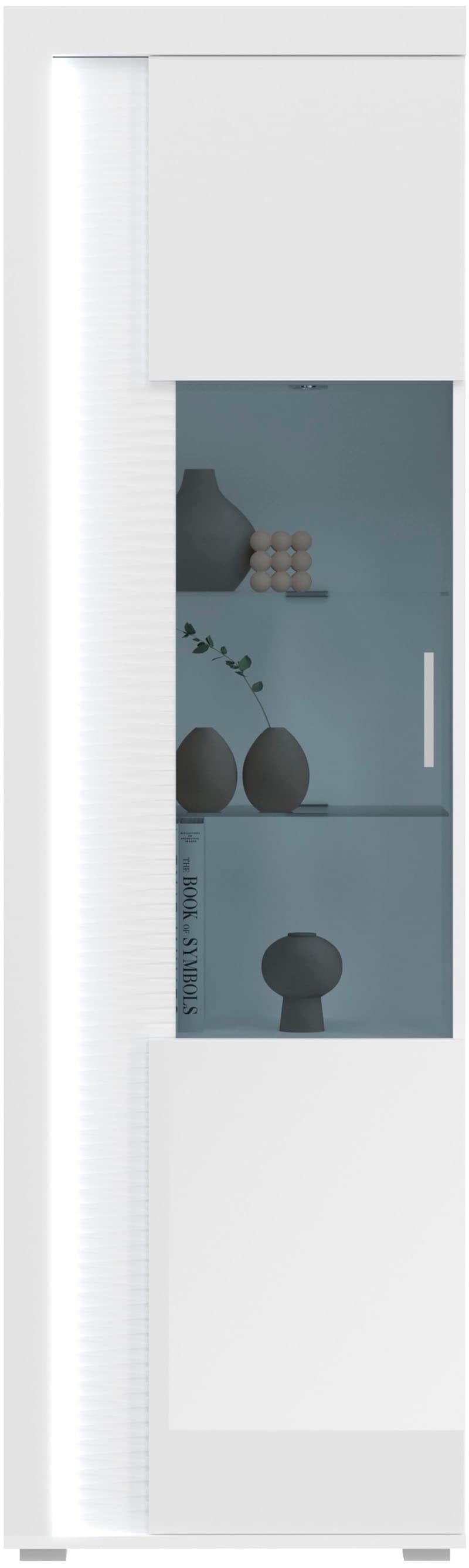 INOSIGN Wohnwand »Viborg, 4-teiliges Set, inkl. vertikaler Frontbeleuchtung, best. aus:«, (4 St.), 2x Vitrine, 1 Lowboard & 1x Wandboard, Wohnkombination, Wohn-Set