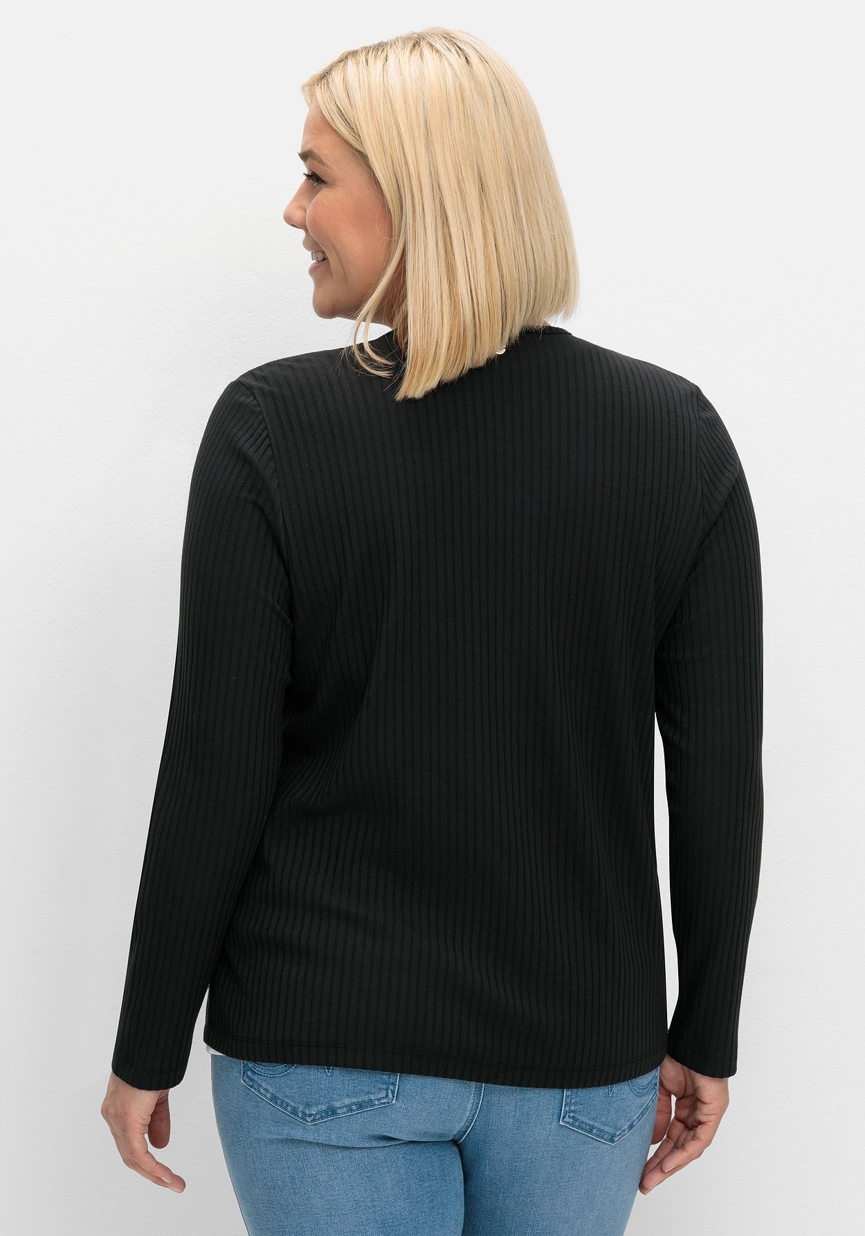 Sheego Strickjacke »Shirtjacke mit 1-Knopf-Verschluss«, mit 1-Knopf-Verschluss