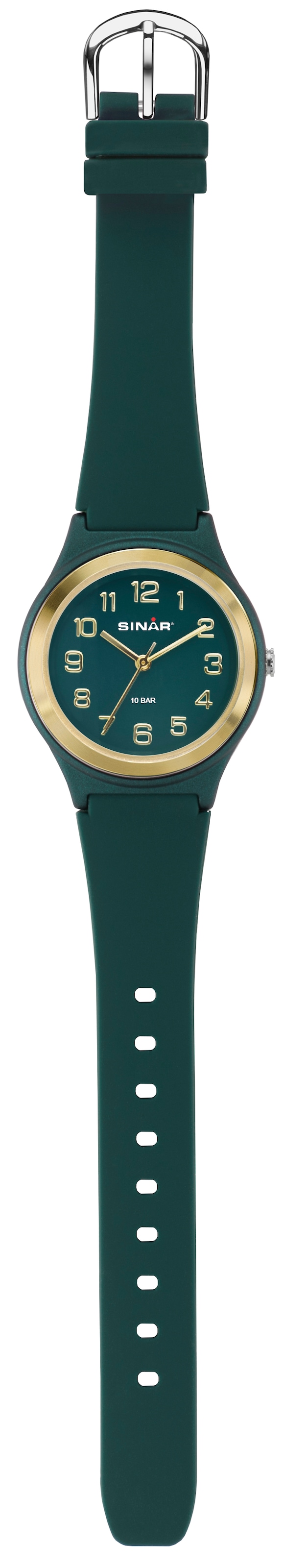 SINAR Quarzuhr, Armbanduhr, Damenuhr,Jugendliche, Silikonarmband, bis 10 bar wasserd.
