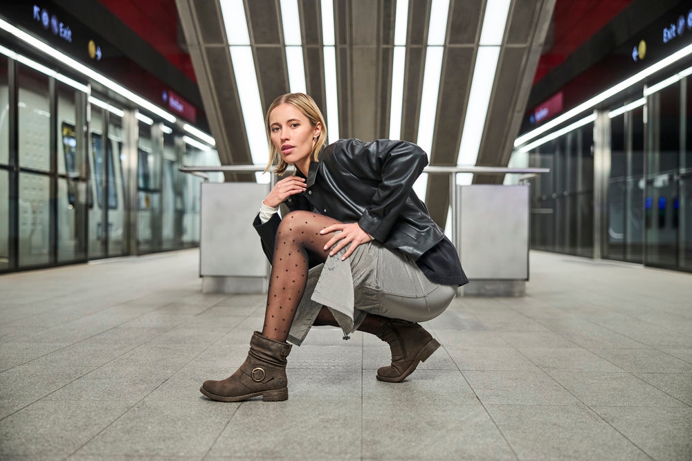 Rieker Stiefelette  Boots, Blockabsatz, slouchy Schaft und Innenreißverschluss