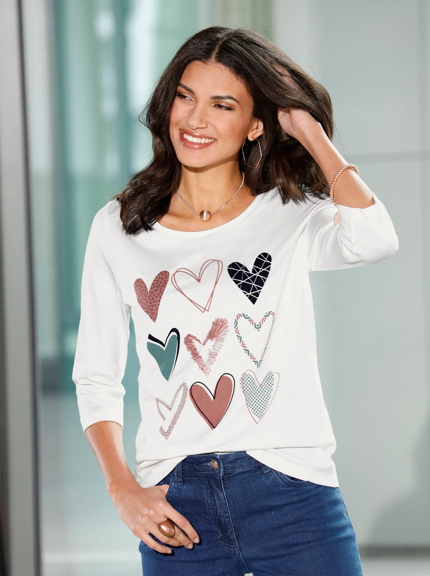 Classic Basics Damen 3/4-Arm-Shirt »3/4-Arm-Shirt« 1 Stk. tlg. in beige, Größe 48