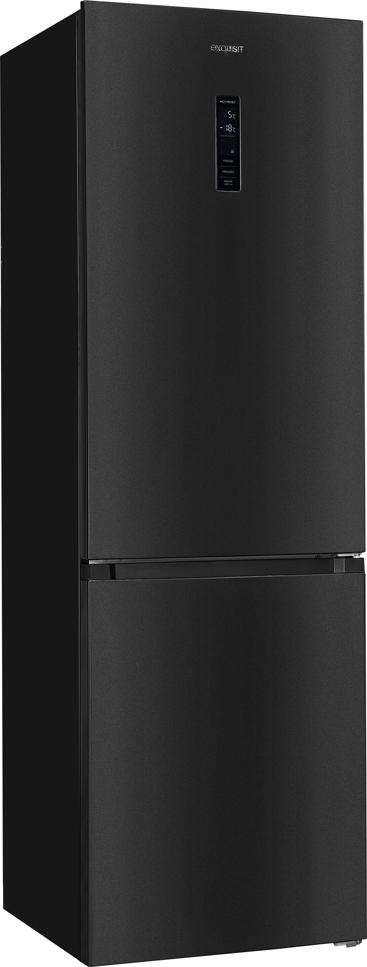 exquisit Kühl-/Gefrierkombination »KGC350-105-NF-040C inoxlook-az«, Energieeffizienzklasse C, 347 L Volumen, Total NoFrost, Display