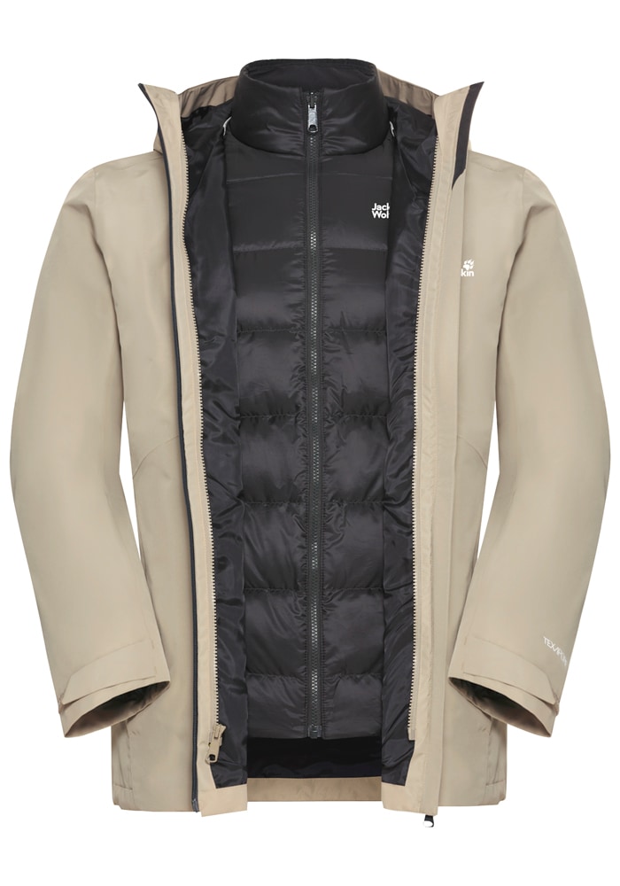 Jack Wolfskin 3-in-1-Funktionsjacke »ICECAPE 3IN1 DOWN JKT M RDS«, mit Kapuze