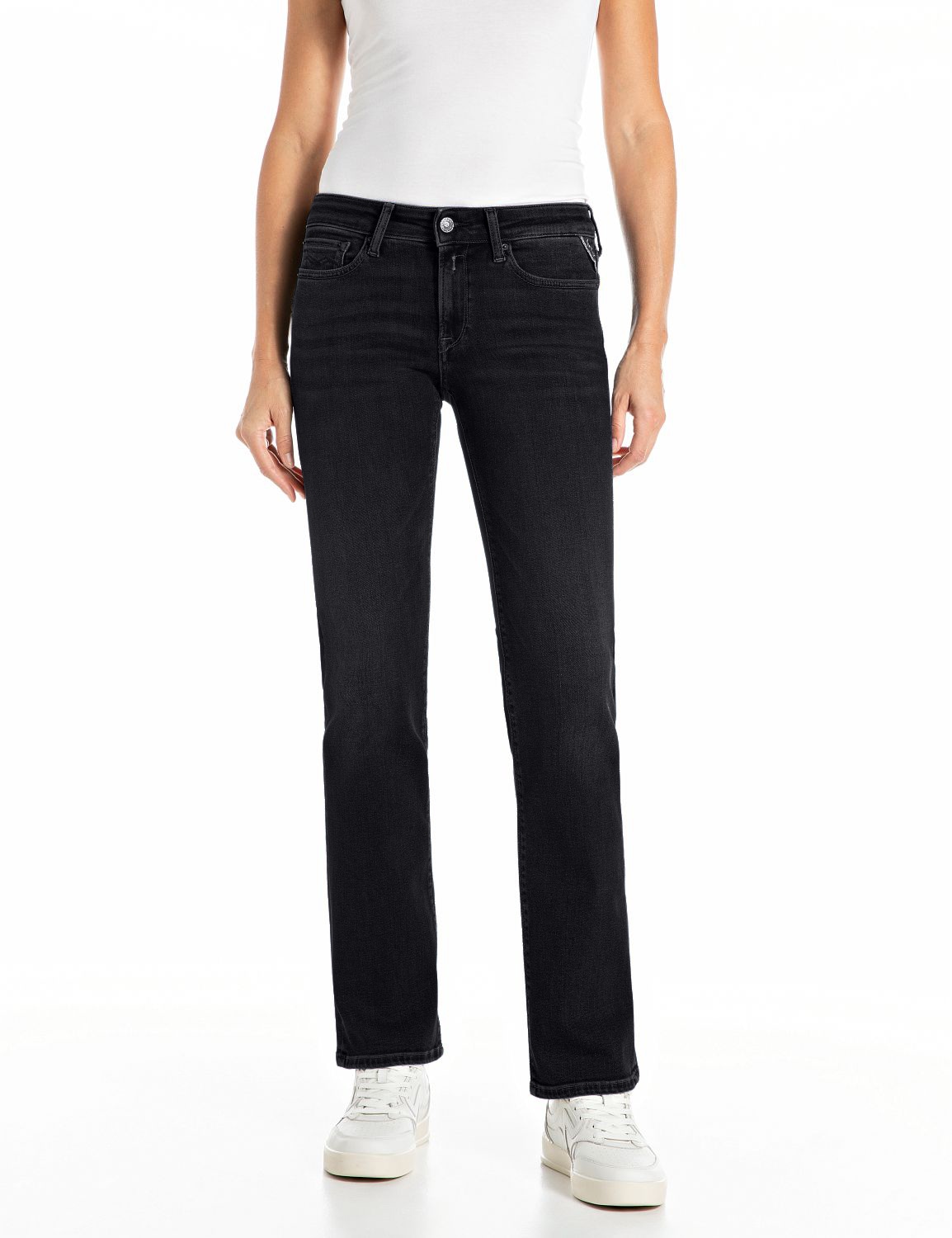 Replay Bootcut-Jeans »NEW LUZ« mit gesticktem R an der Gesäßtasche