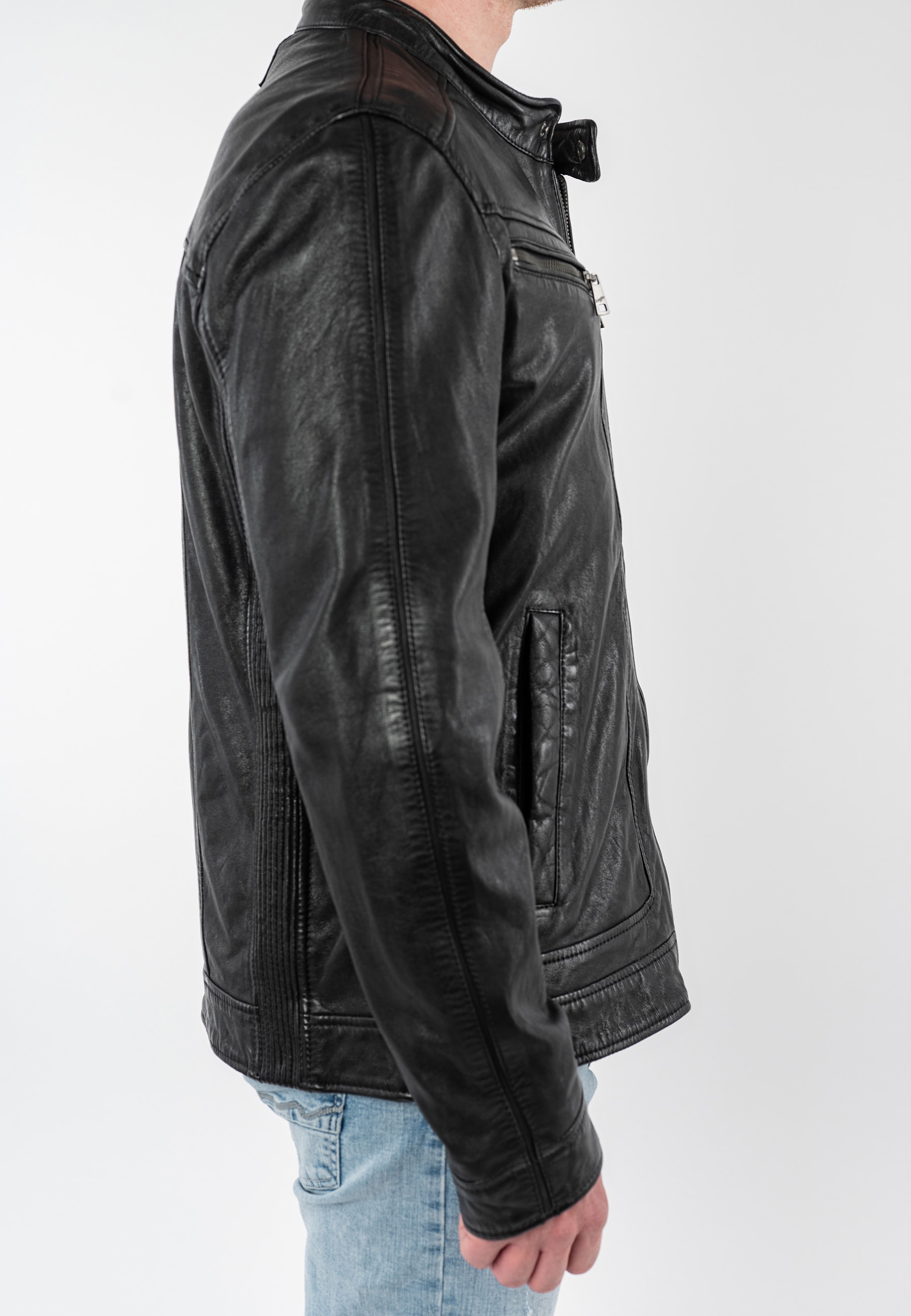 Mauritius Lederjacke »MMRoley« mit Bikerkragen