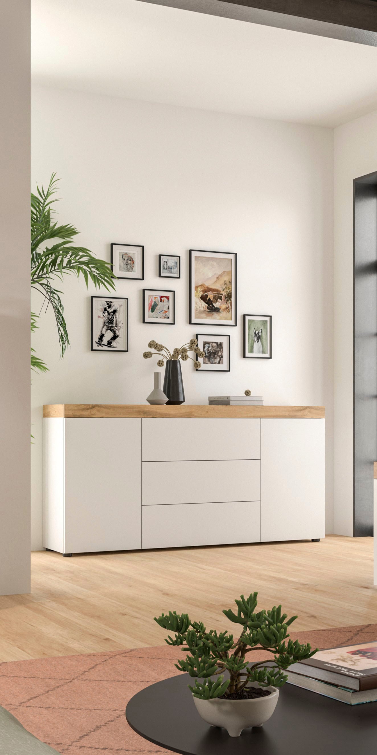 OTTO home Sideboard »MAMBO, TOPSELLER!, Breite 160cm, 2 Türen, 3 Schubkästen, push-2-open« 2 farbige Ausführung, in verschiedenen Farben erhältlich, 1 Stk. tlg. Kommode, Anrichte, Wohnzimmer, Schlafzimmer