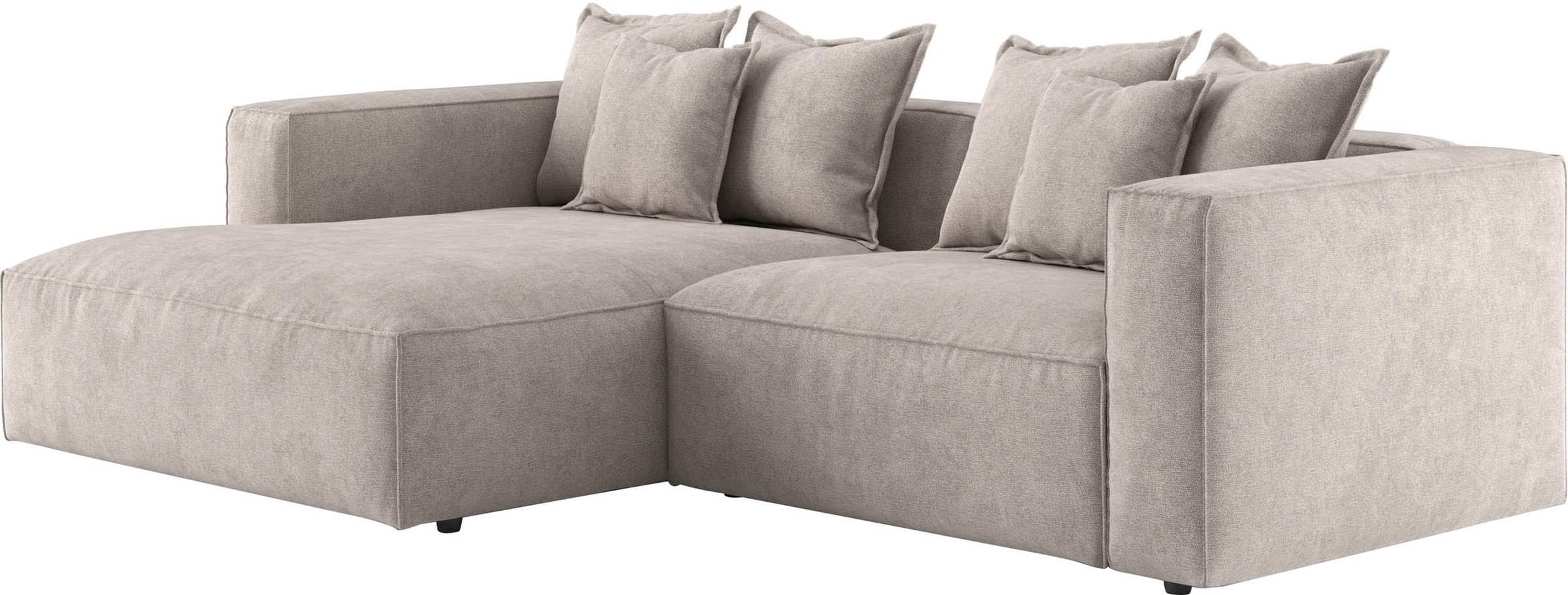 INOSIGN Ecksofa »Cowboy L-Form«, mit 6 Kissen, kubisches Sofa